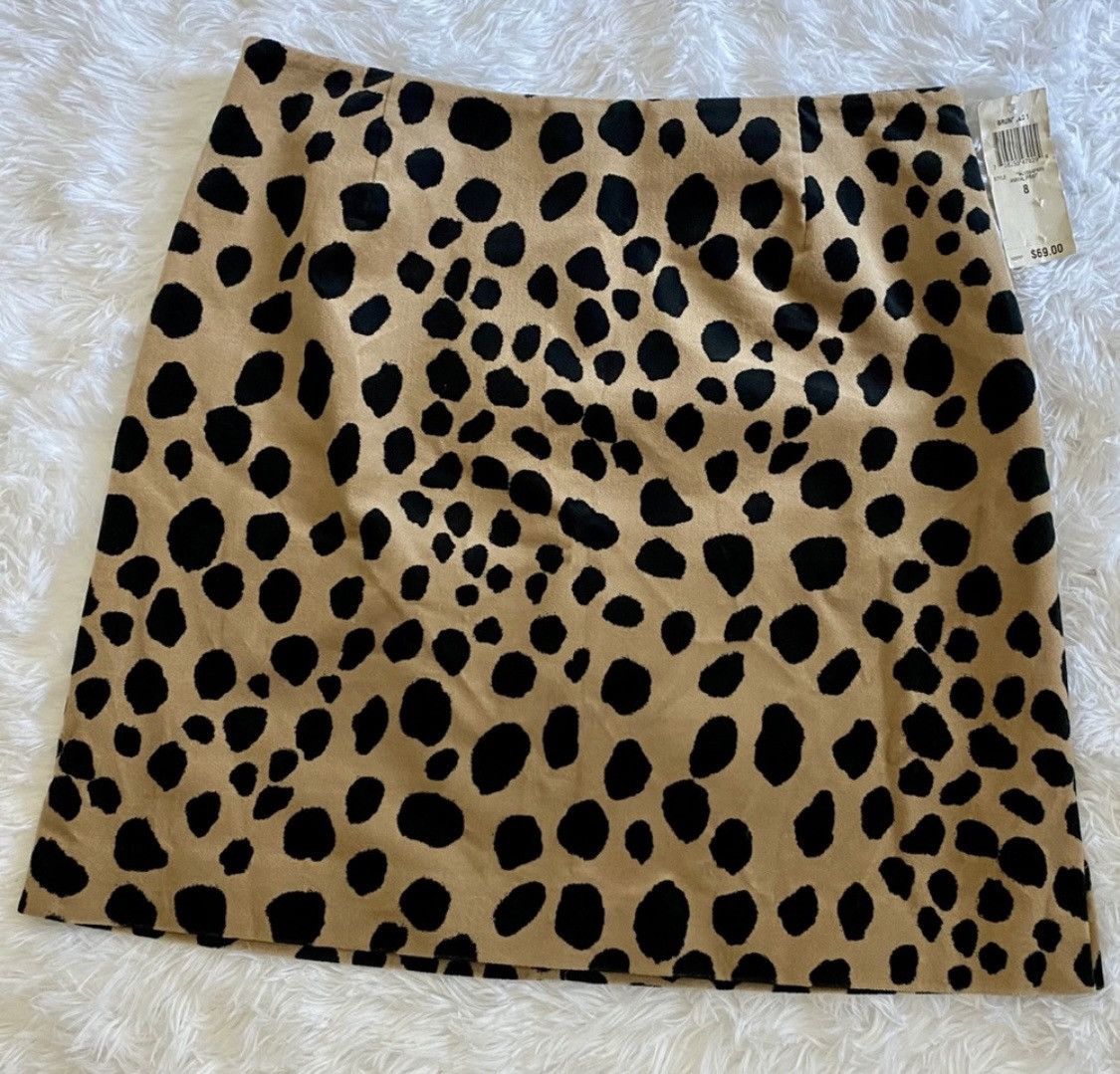 I.N.C INC INTERNATIONAL SUEDE ANIMAL PRINT MINI SKIRT Size 30" / US 8 / IT 44 - 4 Thumbnail
