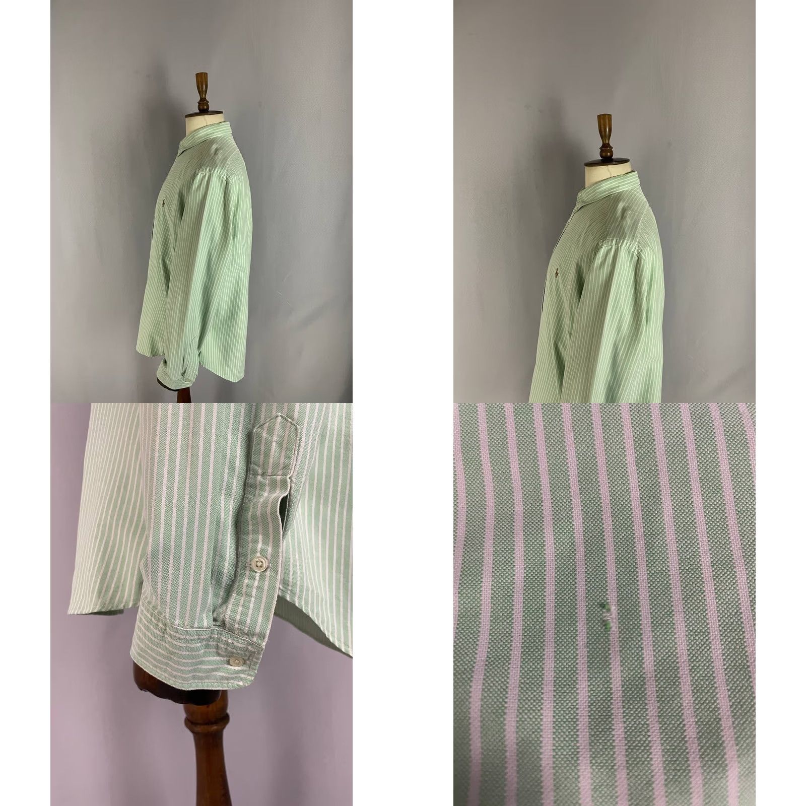 Polo Ralph Lauren Polo By Ralph Lauren Mens Button Down Shirt 2XL Green Striped Slim-Fit Shirt Size US XXL / EU 58 / 5 - 8 Thumbnail