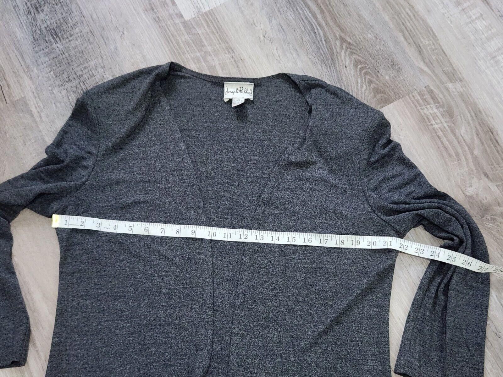 Designer Joseph Ribkoff Sweater Sz 14 Gray Grey Open Front Shoulder Size XL / US 12-14 / IT 48-50 - 3 Thumbnail