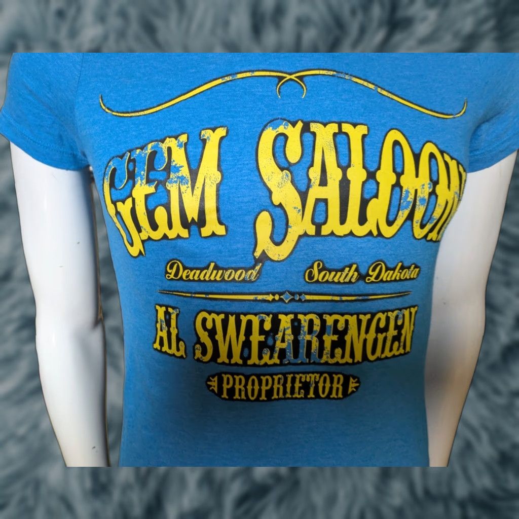 Vintage Womens T-Shirt Shirt Small Blue Gem Deadwood SD 50.50 Gem Saloon Deadwood, SD T Shirt Womens Mens? Size S / US 4 / IT 40 - 1 Thumbnail