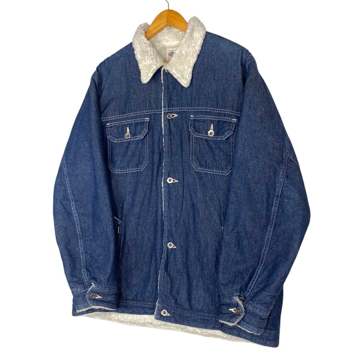 Post Overalls 💥VINTAGE POST OVERALL JAPAN CHORE DENIM SHERPA JACKET Size US XXL / EU 58 / 5 - 3 Thumbnail