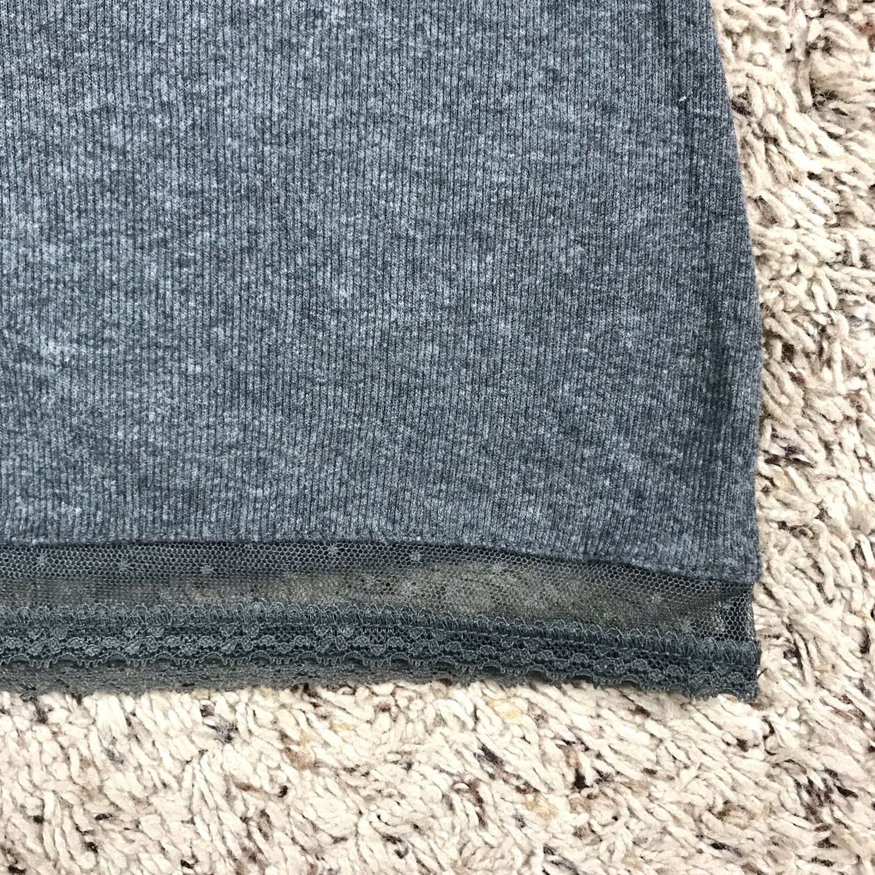 Converse Converse All Star Gray Tank Top Womens L Lace Trim Ribbed Flattering Fit Casual College Grunge School Classic Tagless Womens) Size L / US 10 / IT 46 - 5 Thumbnail