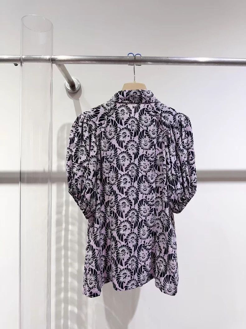 Prada Prada Silk Shirt with Floral Print-2506 Size S / US 4 / IT 40 - 2 Thumbnail