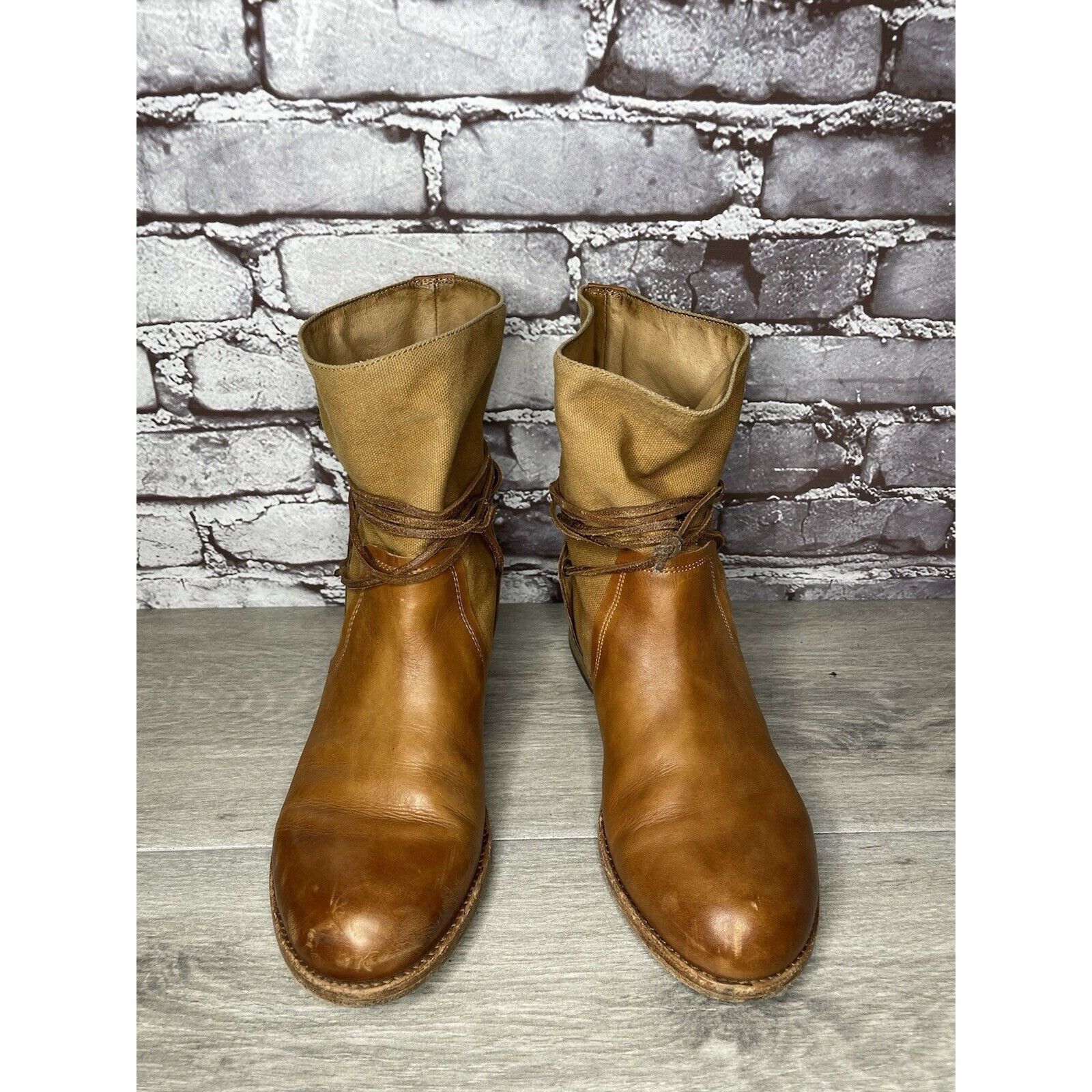 Other Patricia Nash Sabbia Brown Leather Moto Saddle Lace Boots Wo Size US 9.5 / IT 39.5 - 10 Thumbnail