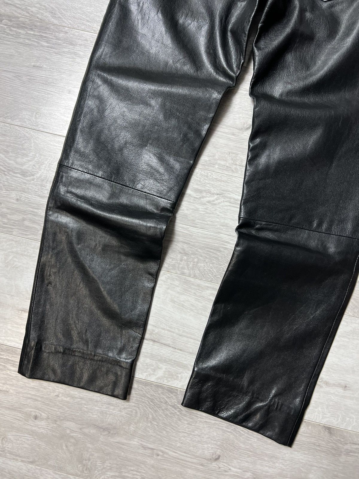 Genuine Leather × Vintage Vintage Men’s Real Leather Pants – Biker Black – Size 33 Size US 33 - 10 Thumbnail