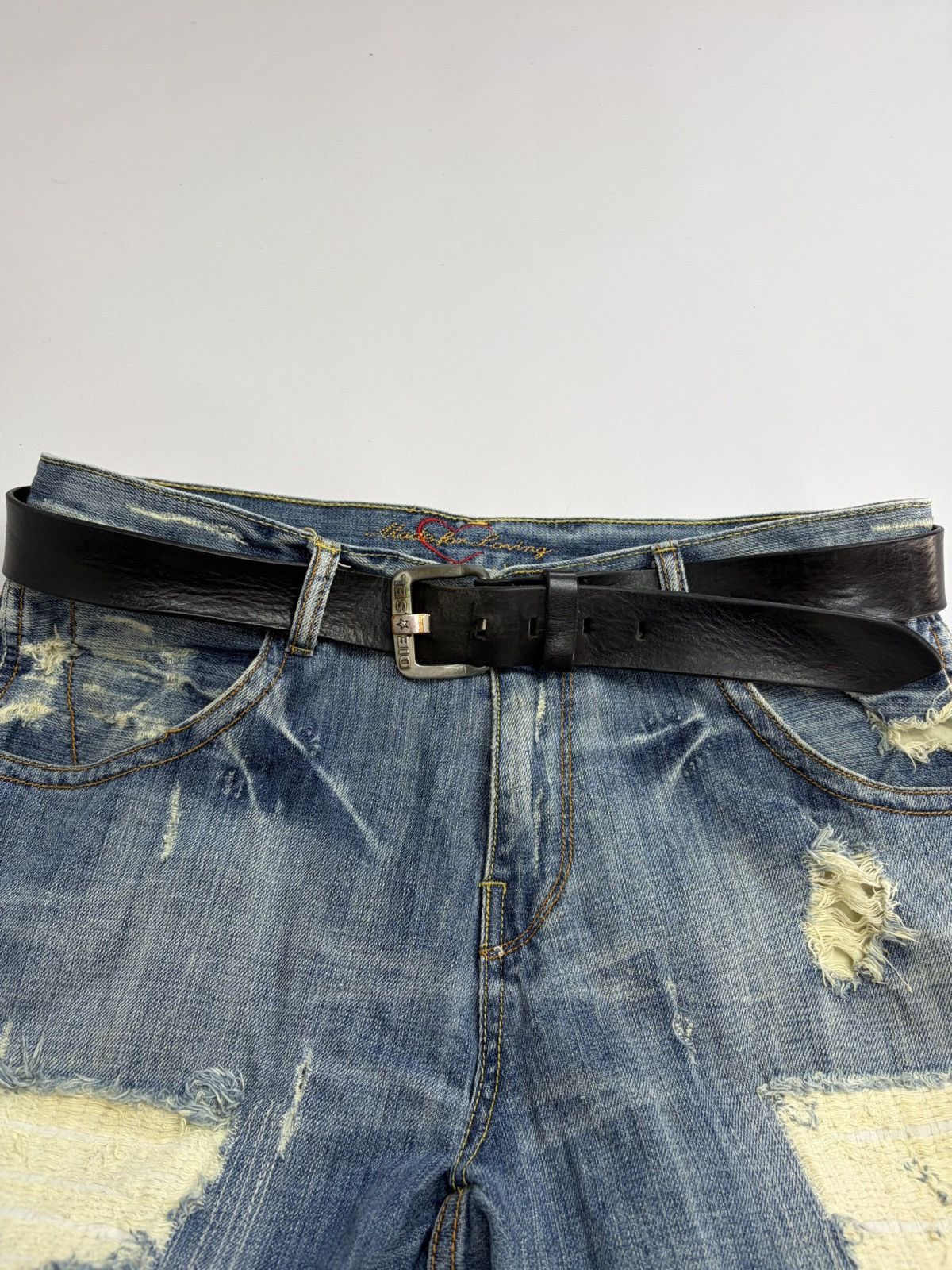 Diesel Vintage Diesel Belt Y2K Rhinestones Punk Leather size 34/36 Size 34 - 2 Thumbnail