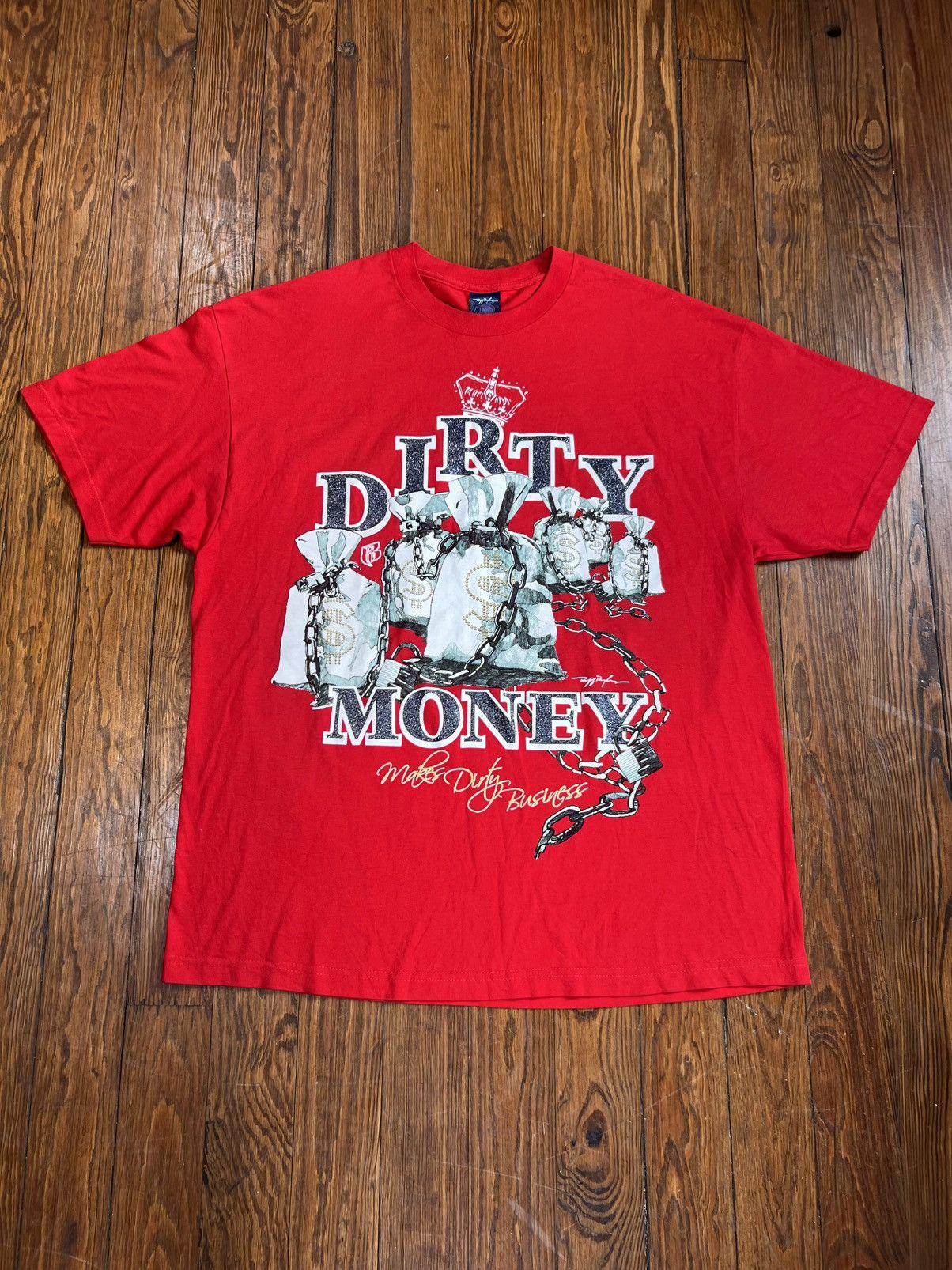 Rap Tees × Ruff Ryders × Vintage Ruff Ryders Dirty Money Shirt Y2K Rap Tee DMX Jadakiss Size US XXL / EU 58 / 5 - 2 Thumbnail