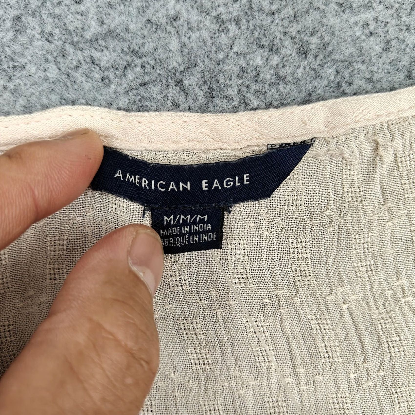 American Eagle Outfitters American Eagle Outfitters Blouse Womens Medium White Boho Peplum Tunic Top Lace Size M / US 6-8 / IT 42-44 - 3 Thumbnail