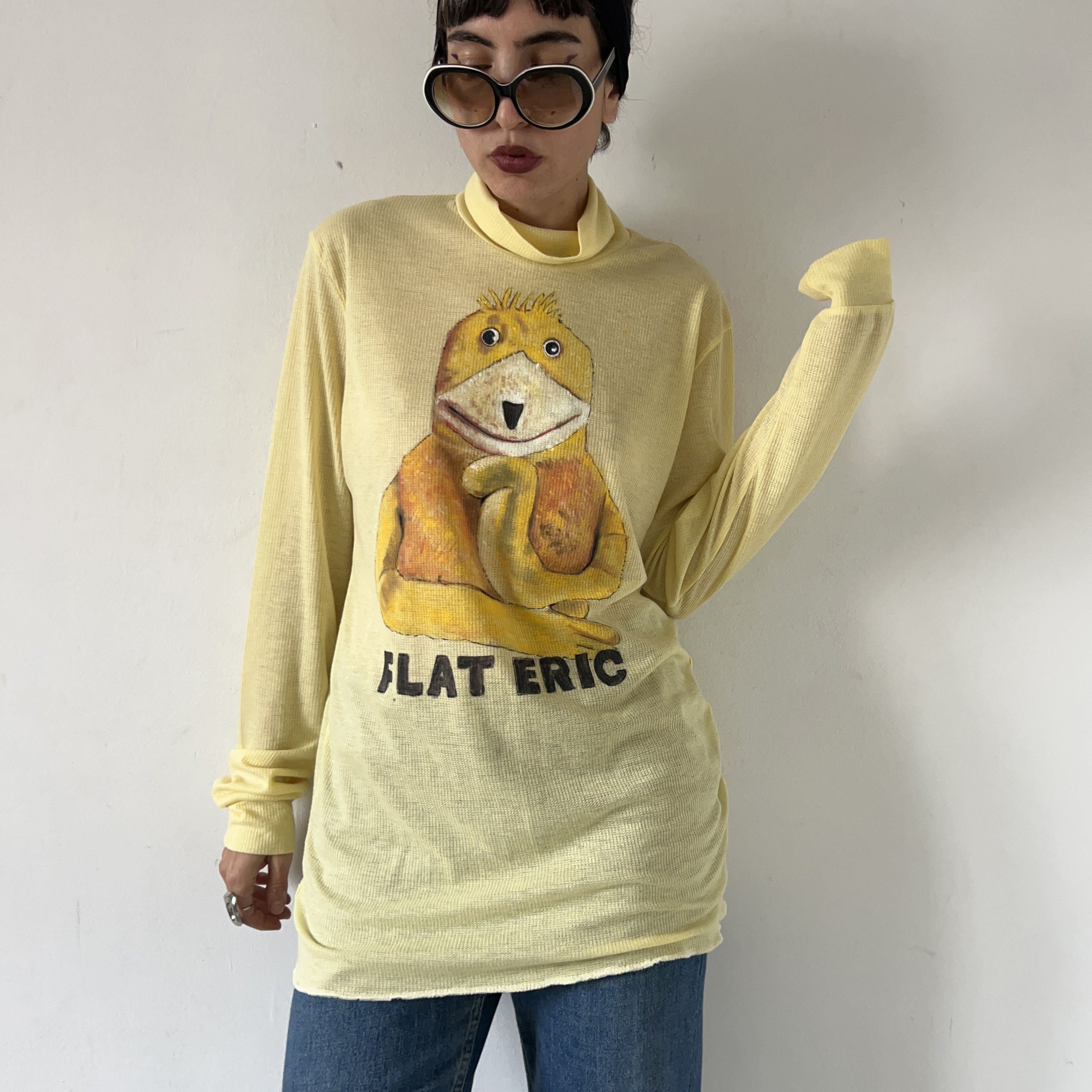Vintage Custom made Flat Eric Vintage yellow turtleneck knit sweater Size XXL / US 16-18 / IT 52-54 - 5 Thumbnail