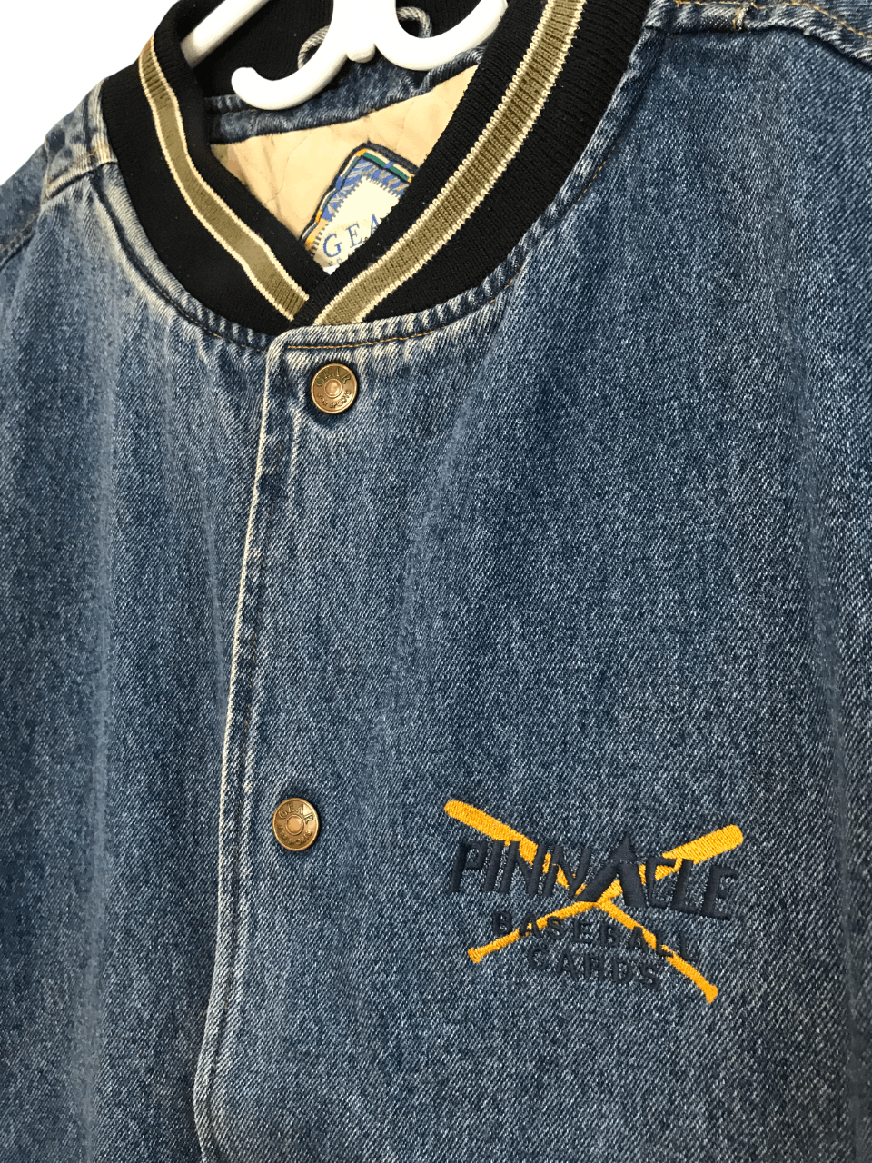 Vintage Vintage Denim Varsity Jacket Size US XL / EU 56 / 4 - 2 Thumbnail
