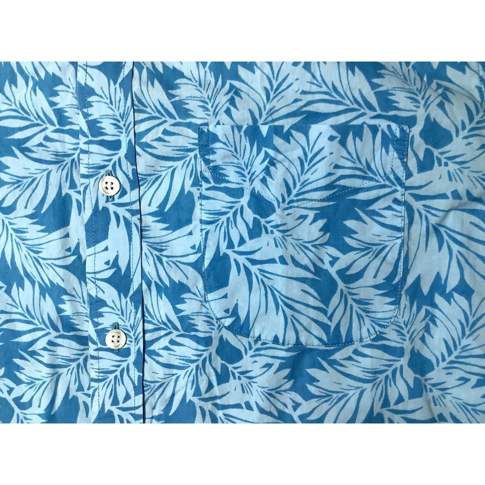 Bonobos Bonobos Shirt Mens M Blue Tropical Leaf Print Button-Down Slim Fit Cotton Size US M / EU 48-50 / 2 - 4 Thumbnail