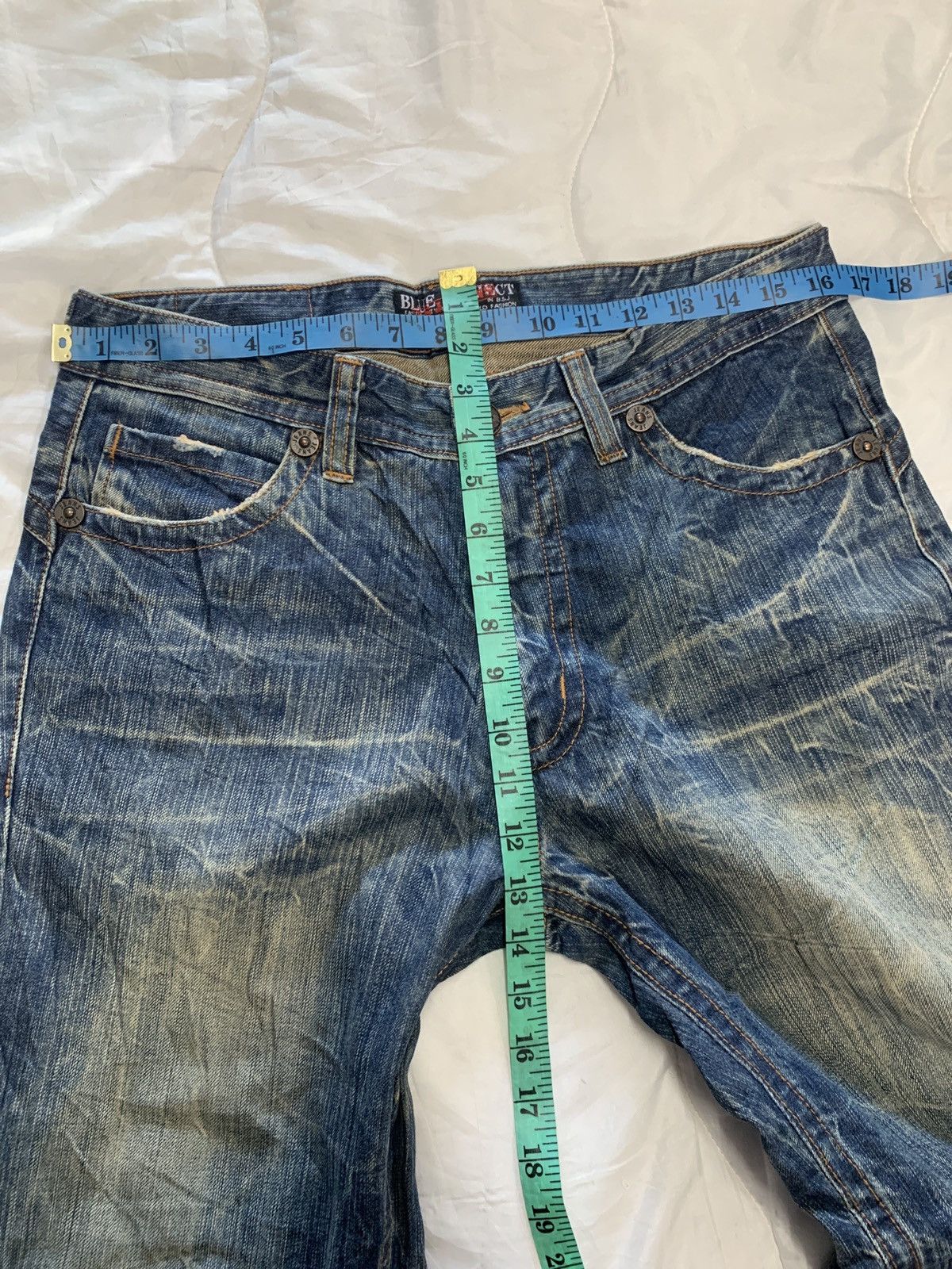 Japanese Brand Japanese Brand Blue Subject Skull Distressed Denim Y2K Size US 33 - 6 Thumbnail