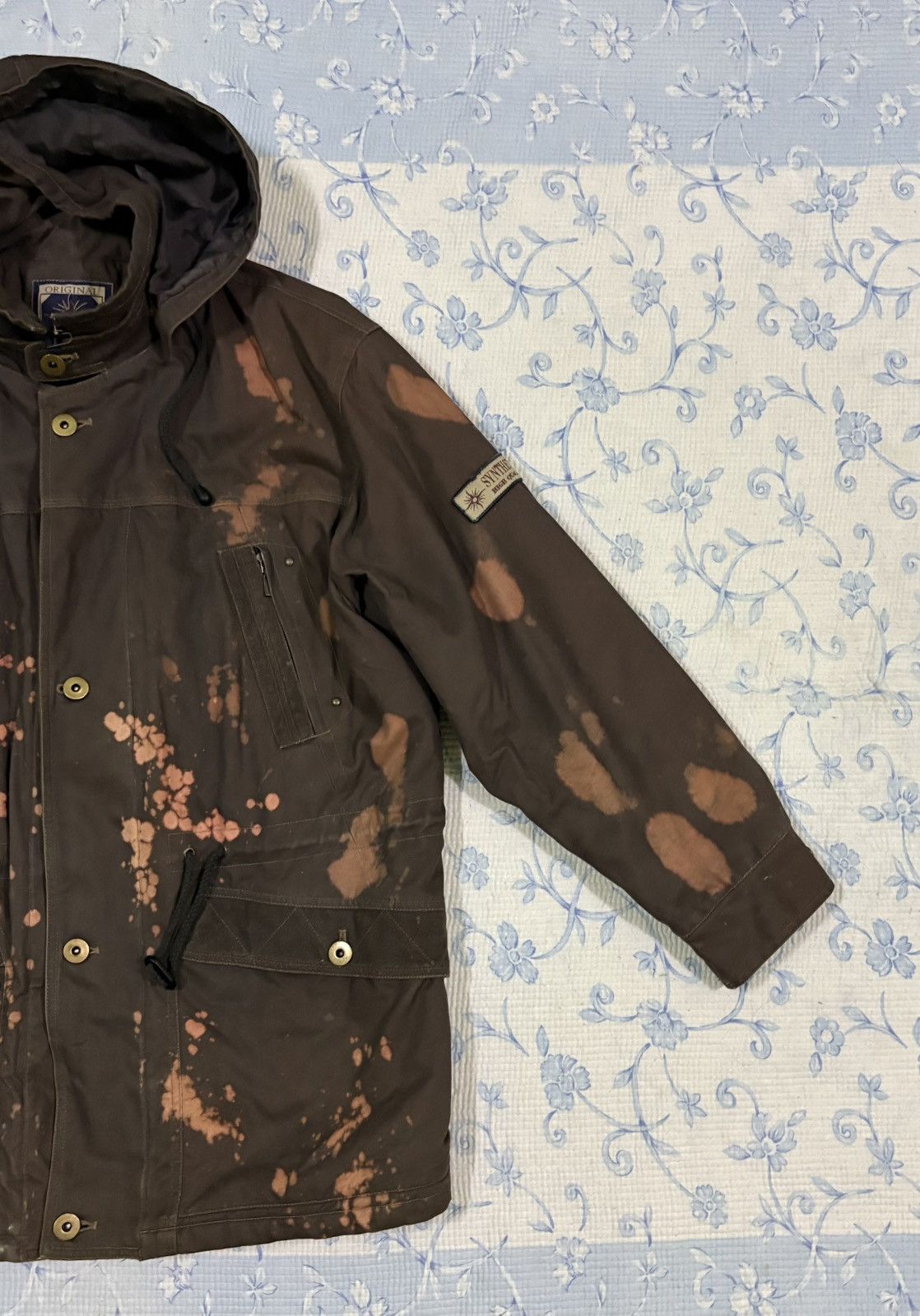Vintage Sythetic Utility Parka Hooded Zip Up Acid Wash Jacket Size US L / EU 52-54 / 3 - 3 Thumbnail