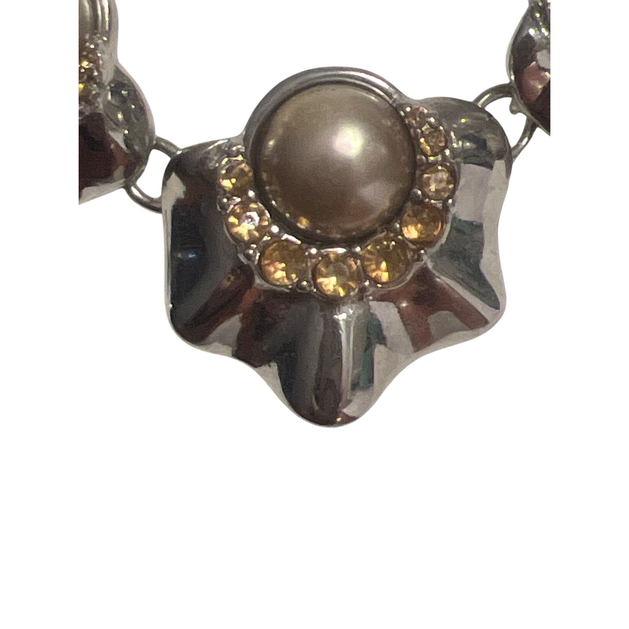 Talbots Talbots Silver Tone Necklace Collar Ruffle Chunky Champagne Size ONE SIZE - 2 Thumbnail