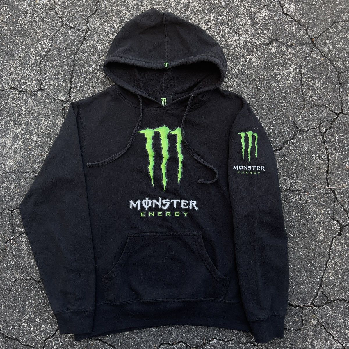 Japanese Brand Streetwear Vintage Vintage Thrashed MONSTER ENERGY DRINK Hoodie Grailed