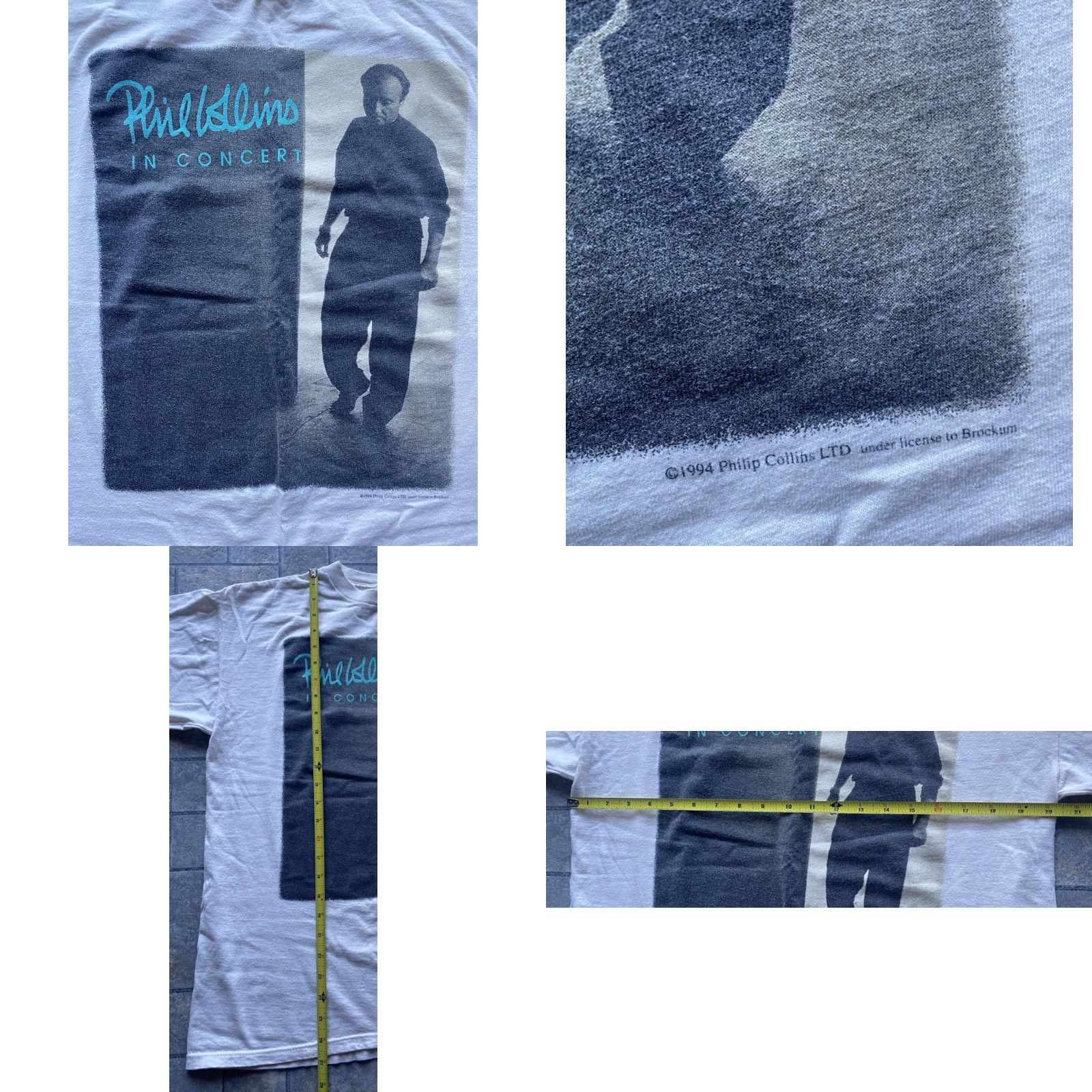 Both VINTAGE Brockum Phil Collins T Shirt 1994 World Tour White Cotton Mens L Short Sleeve Band Music 90s Shirts Men Size US L / EU 52-54 / 3 - 8 Thumbnail