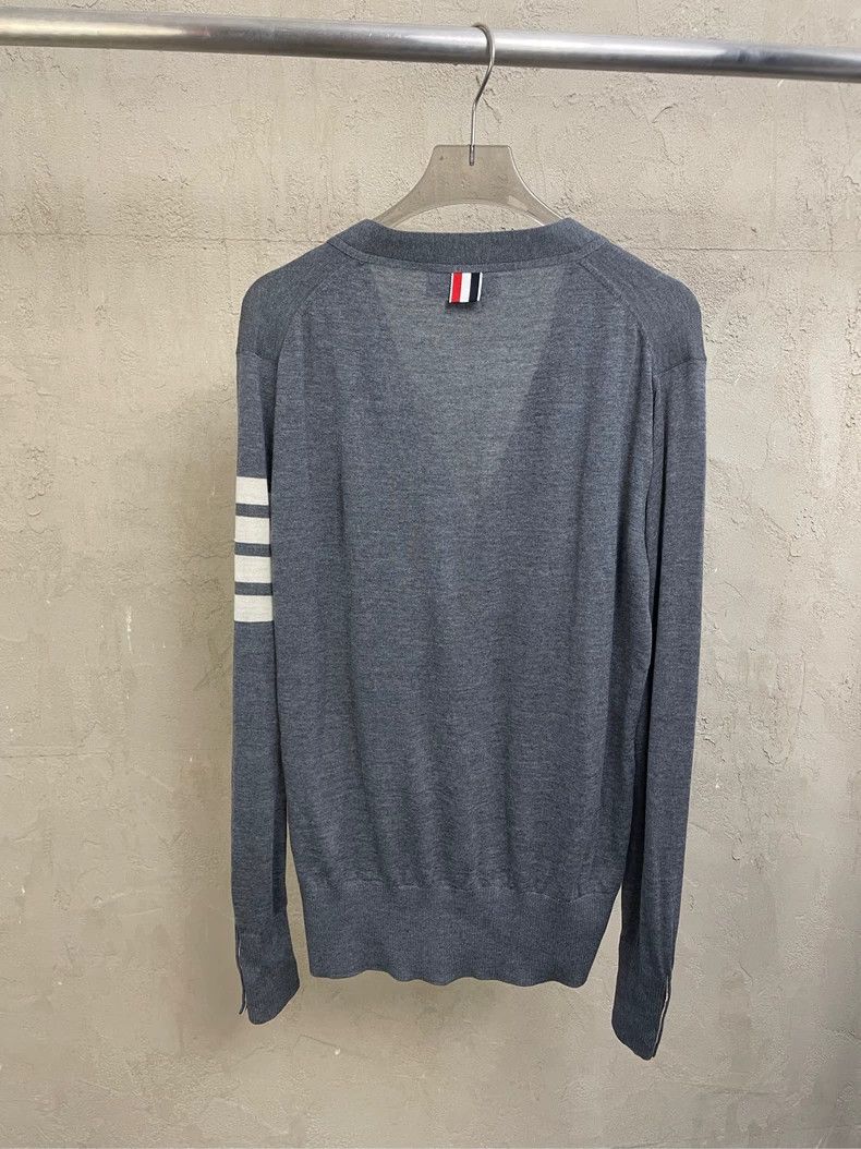 Thom Browne Thom browne Gray four-striped wool cardigan jacket 2504-Nex Size US S / EU 44-46 / 1 - 2 Thumbnail
