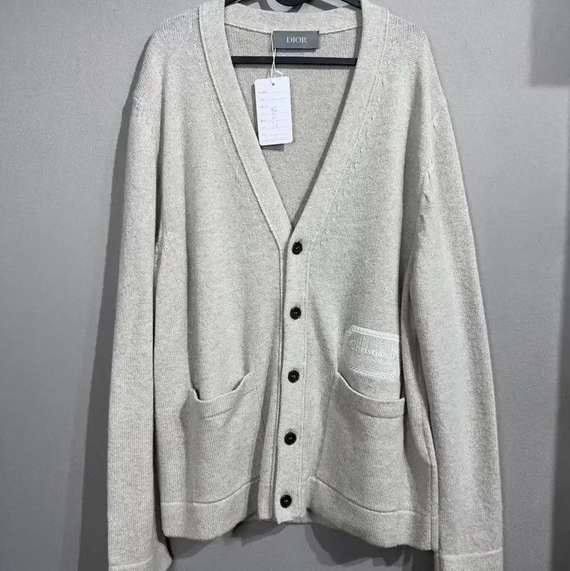 Dior Dior Men's XL Light Gray Wool Blend Sweater 0089 Size US XL / EU 56 / 4 - 1 Thumbnail