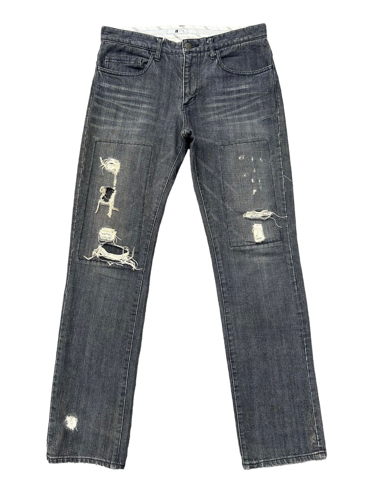 Vintage Vintage NOUNO Japan Ripped Distressed Fade Black Denim Jeans Size US 30 / EU 46 - 1 Thumbnail