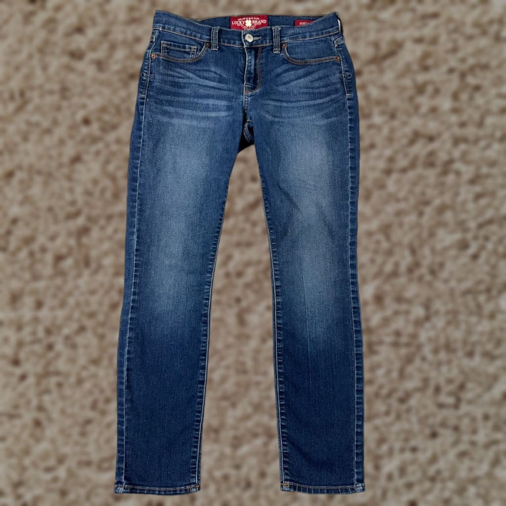 Lucky Brand Lucky Brand Jeans Womens 2 Blue Denim Skinny Low Rise 25x27 Cotton Blend 5-Pocket Design Reusable 90s Theme Girls Womens Size 26" / US 2 / IT 38 - 1 Thumbnail