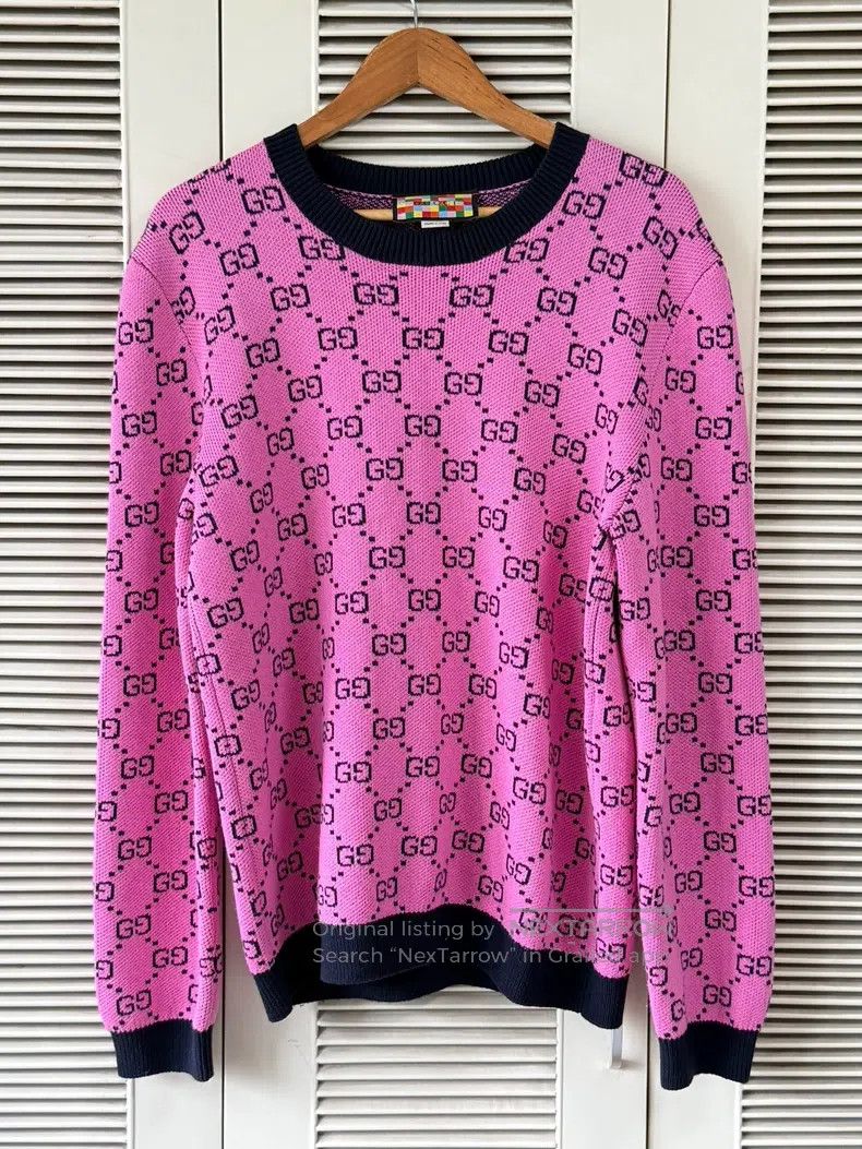 Gucci Gucci Pink full-print sweater Size L / US 10 / IT 46 - 1 Thumbnail