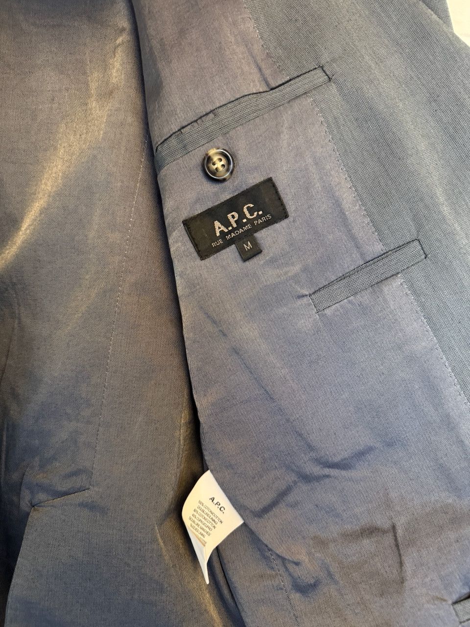 A.P.C. Blue/Grey A.P.C. Mens Cotton Suit Size 38R - 3 Thumbnail