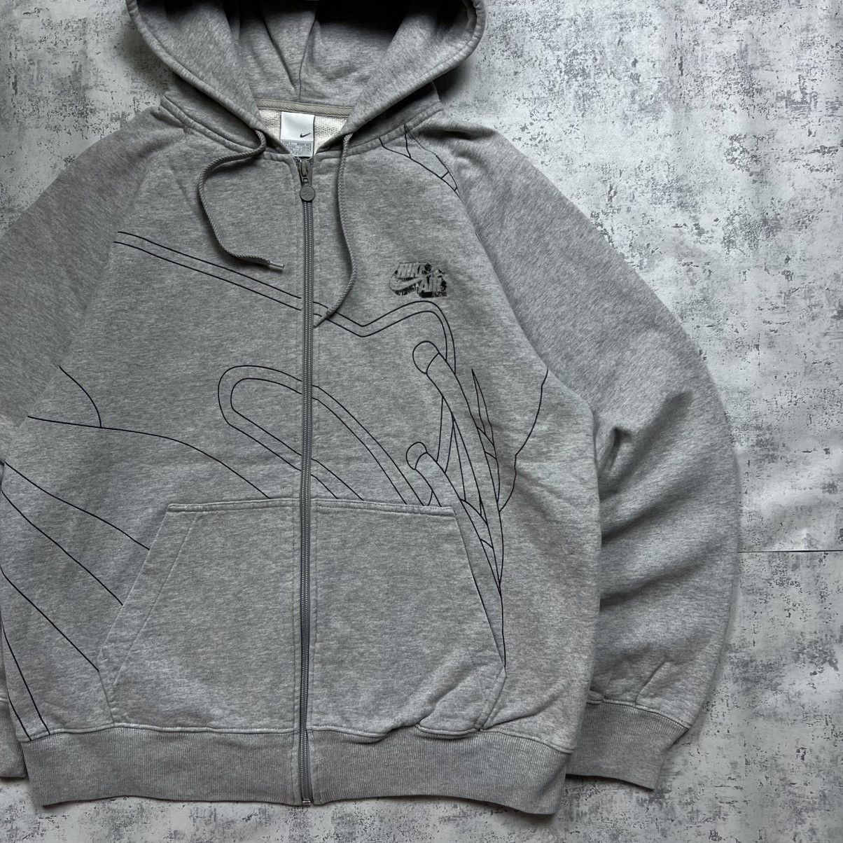 Nike 90s NIKE AIR VINTAGE Y2K OVERSIZED ZIP UP RETRO HOODIE Size US L / EU 52-54 / 3 - 3 Thumbnail
