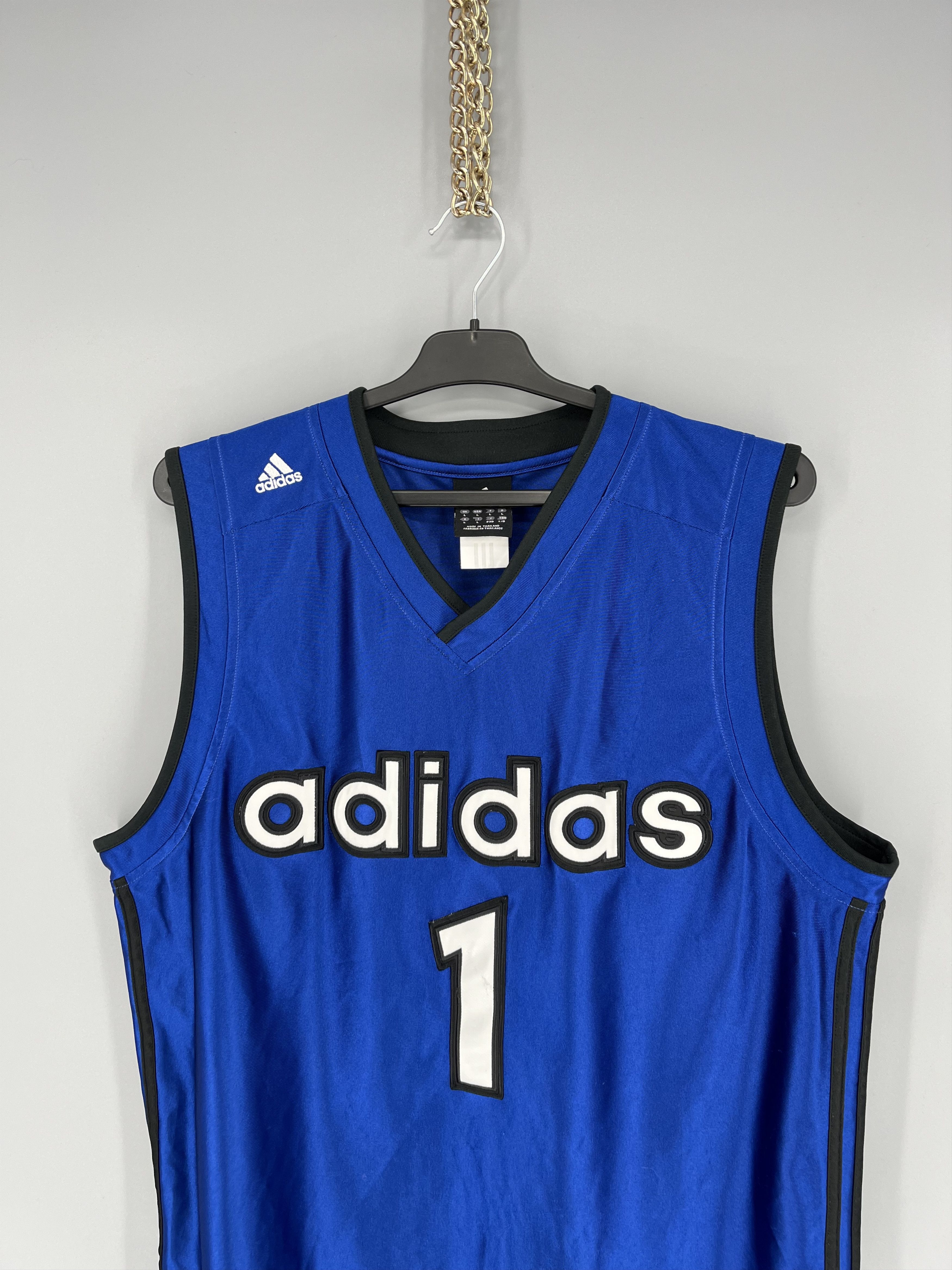 Adidas Adidas Vintage 90s Jersey Number One Basketball Rare Item Size US L / EU 52-54 / 3 - 6 Thumbnail