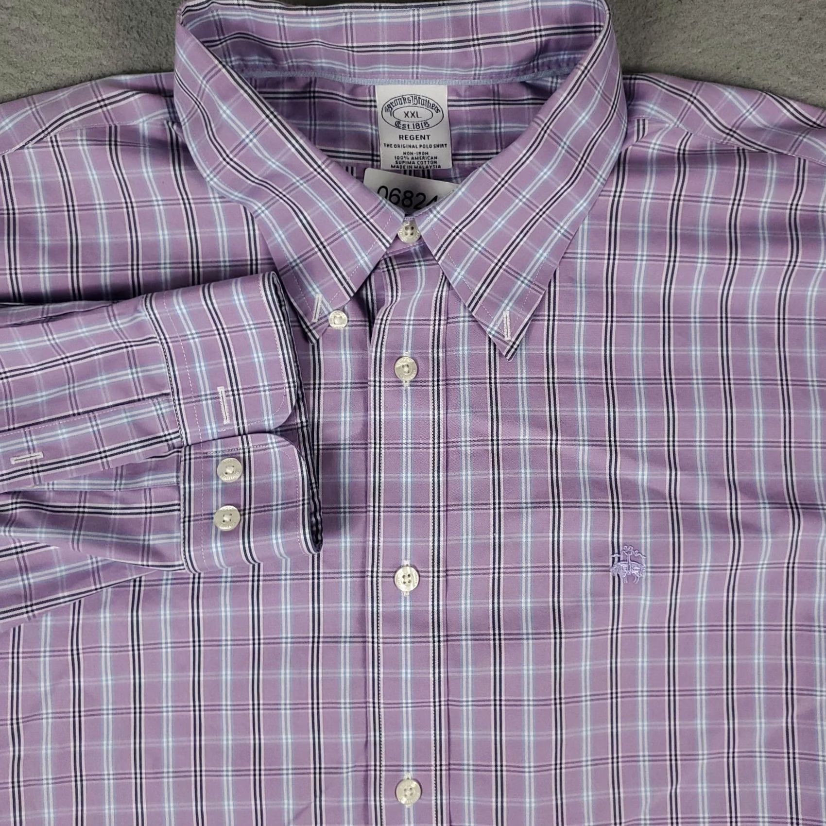 Brooks Brothers Brooks Brothers Shirt Mens Size 2XL Purple Regent Button Up Long Sleeve Size US XXL / EU 58 / 5 - 2 Thumbnail