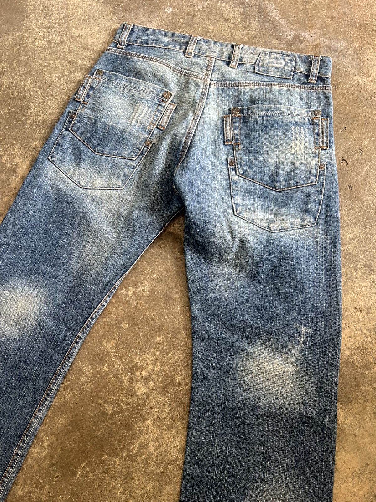 Diesel Vintage Diesel Punk Distressed Style Flared Jeans Size US 31 - 14 Thumbnail