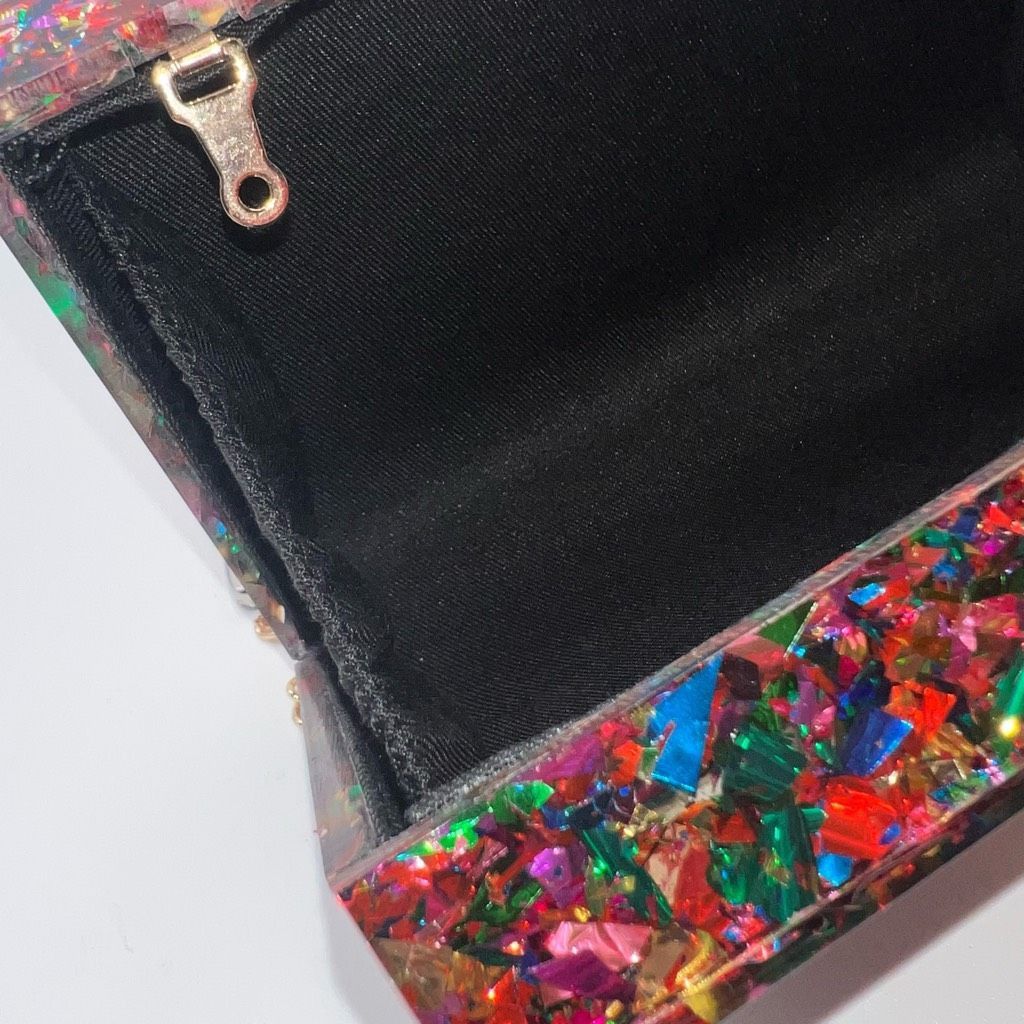 Other Confetti Acrylic Magnetic Clasp Clutch/Chain Shoulder bag Size ONE SIZE - 6 Thumbnail