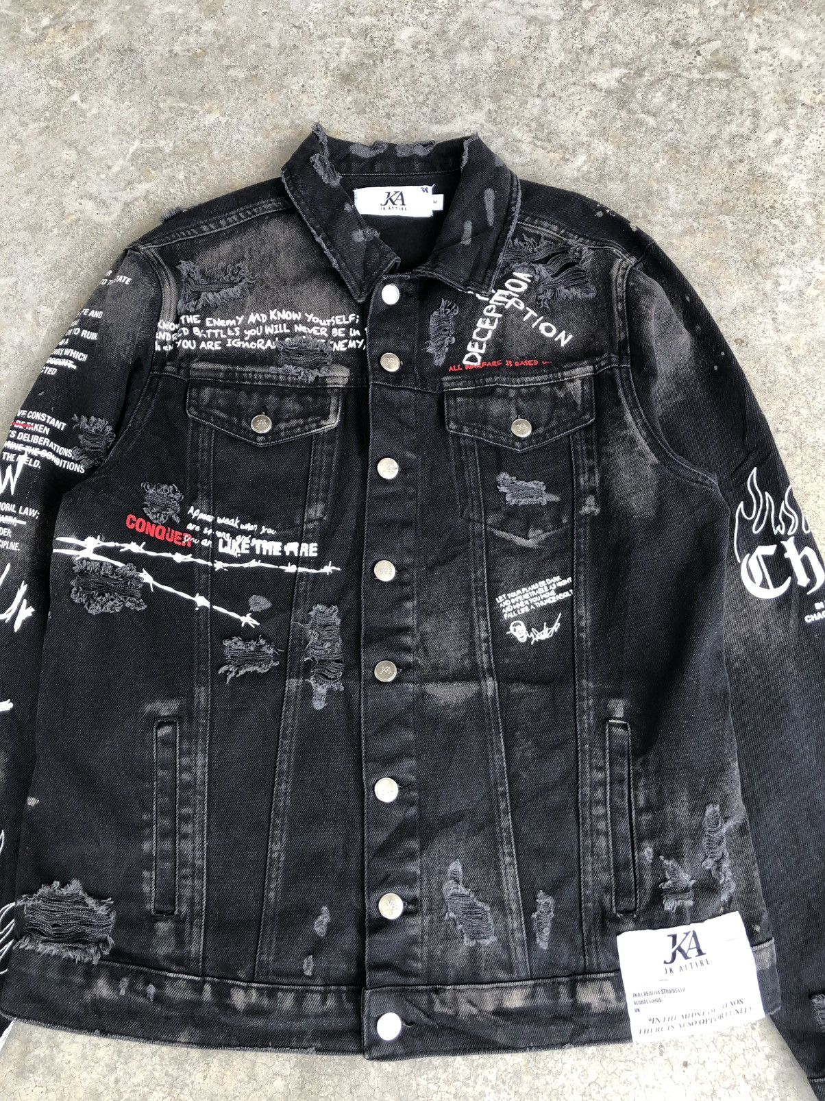 Le Grande Bleu (L.G.B.) JK Attire Broken Denim Jacket Painted Size US L / EU 52-54 / 3 - 3 Thumbnail