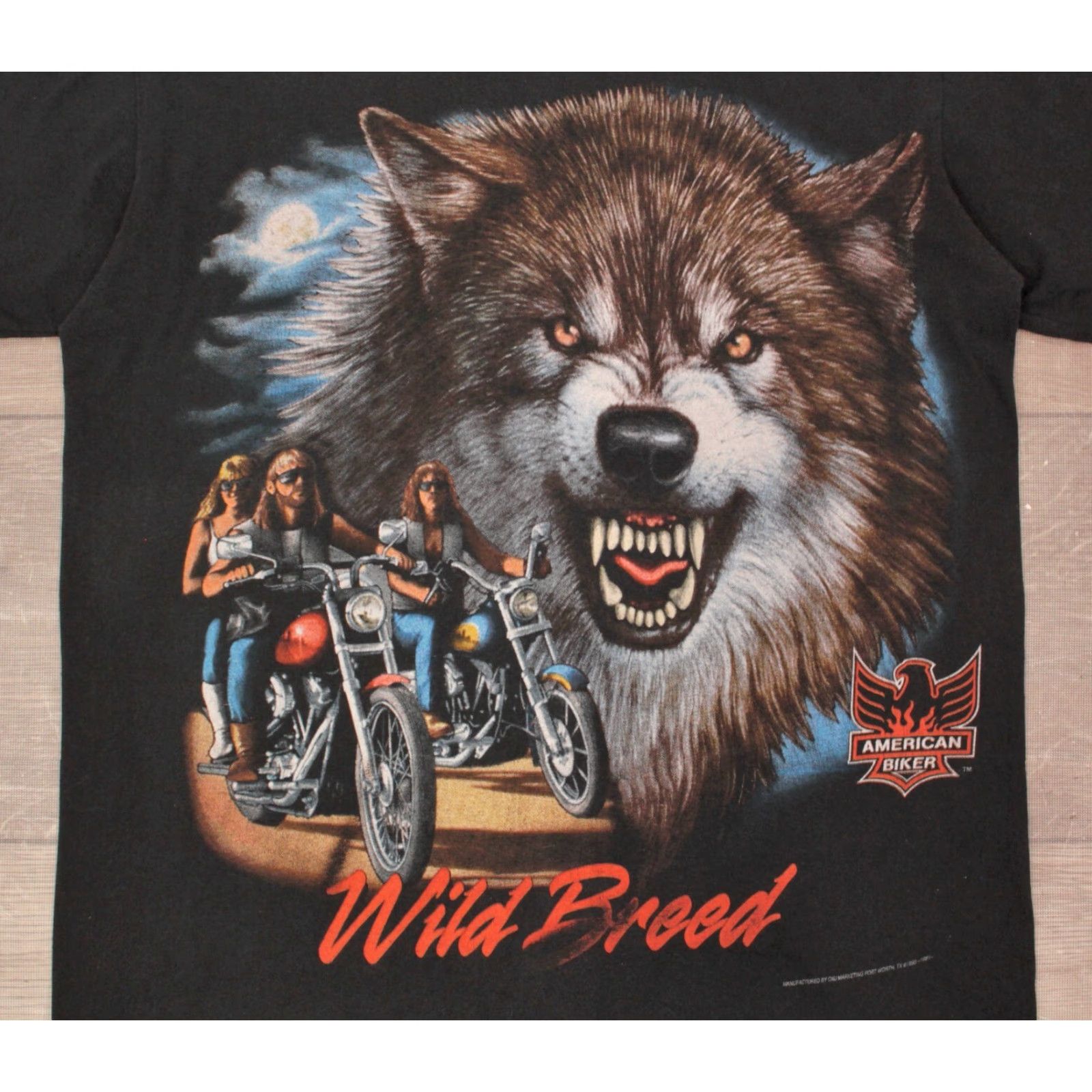 Harley Davidson 3D Emblem Harley Davidson TShirt Mens VTG 80s Wolf Black Size L Graphic Tee Size US L / EU 52-54 / 3 - 3 Thumbnail