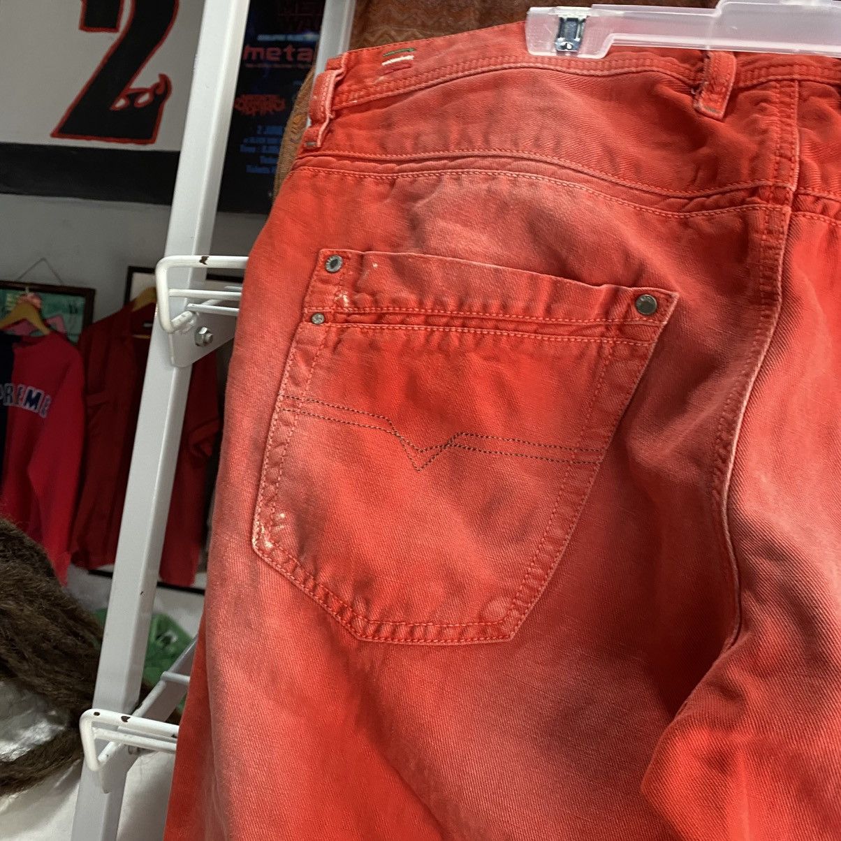 Diesel Diesel Krayver Vintage Red Distressed Jeans Size US 34 / EU 50 - 17 Thumbnail