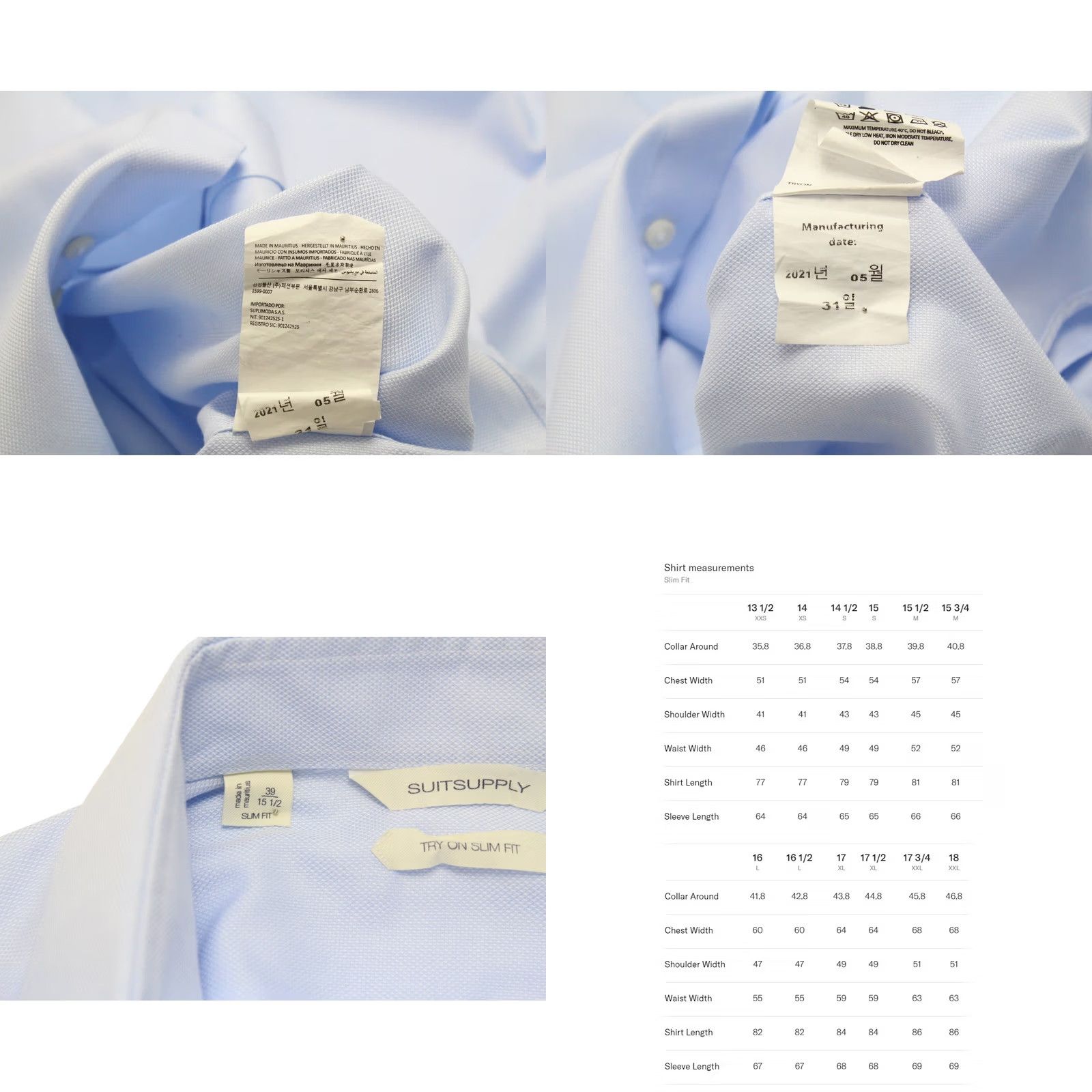 Suitsupply Suitsupply Try On Slim Fit Formal Shirt Men's 39 / 15 1/2 Patterned Button Up Shirt Mens Blue Patterned Button-Up Slim Fit Formal Shirt Size 40R - 8 Thumbnail