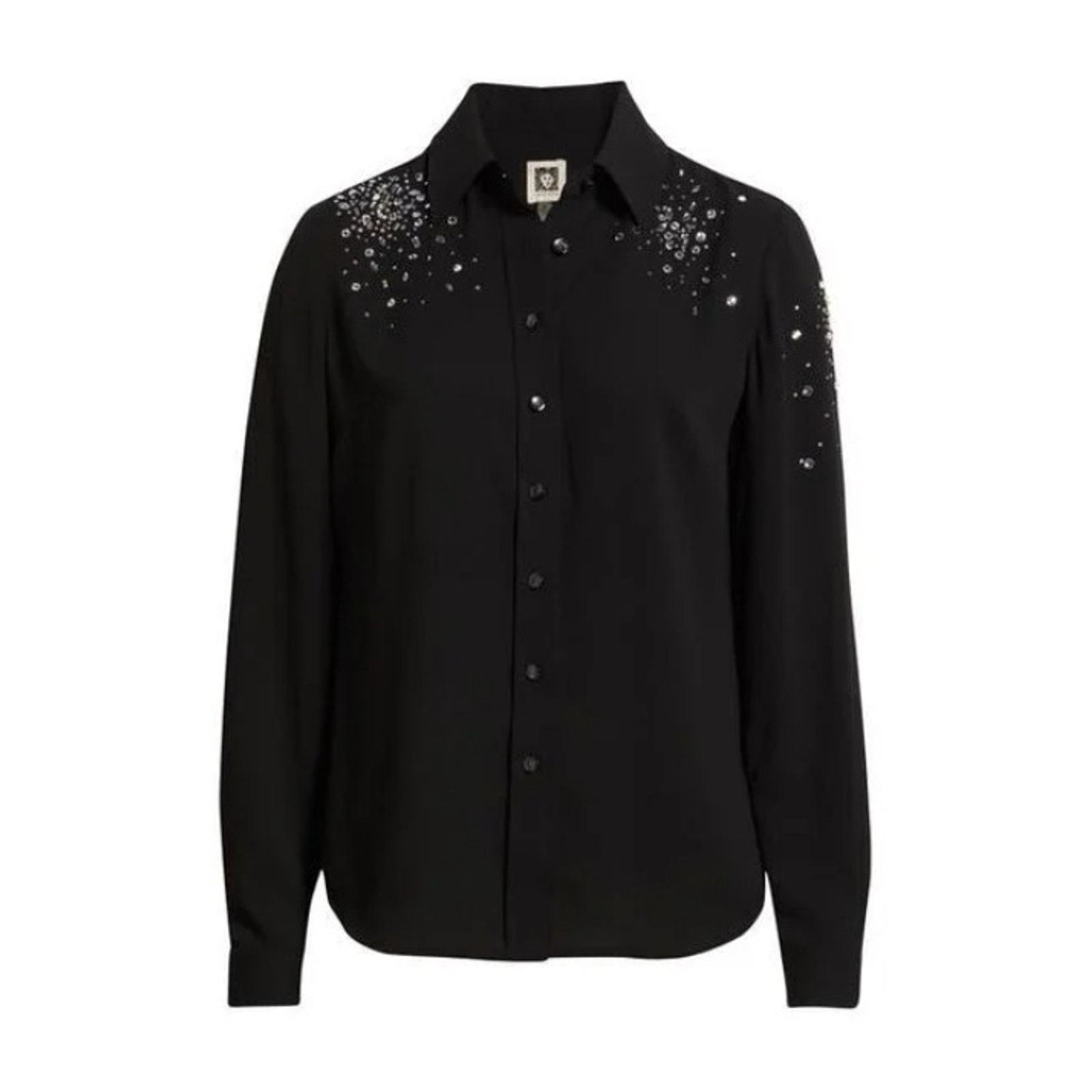 Anne Klein Anne Klein Women Embellished Button-Front Blouse Size M Size M / US 6-8 / IT 42-44 - 5 Thumbnail