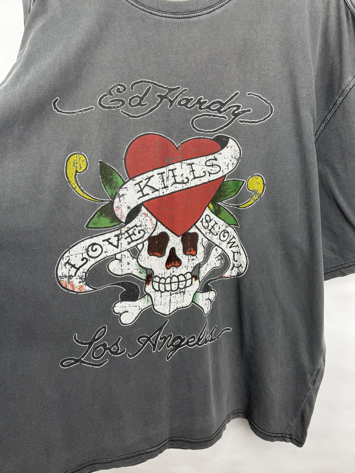 Ed Hardy 💀🇺🇸 Ed Hardy Love Kills Slowly Christian Audigier T-Shirt Y2K Size US XL / EU 56 / 4 - 4 Thumbnail