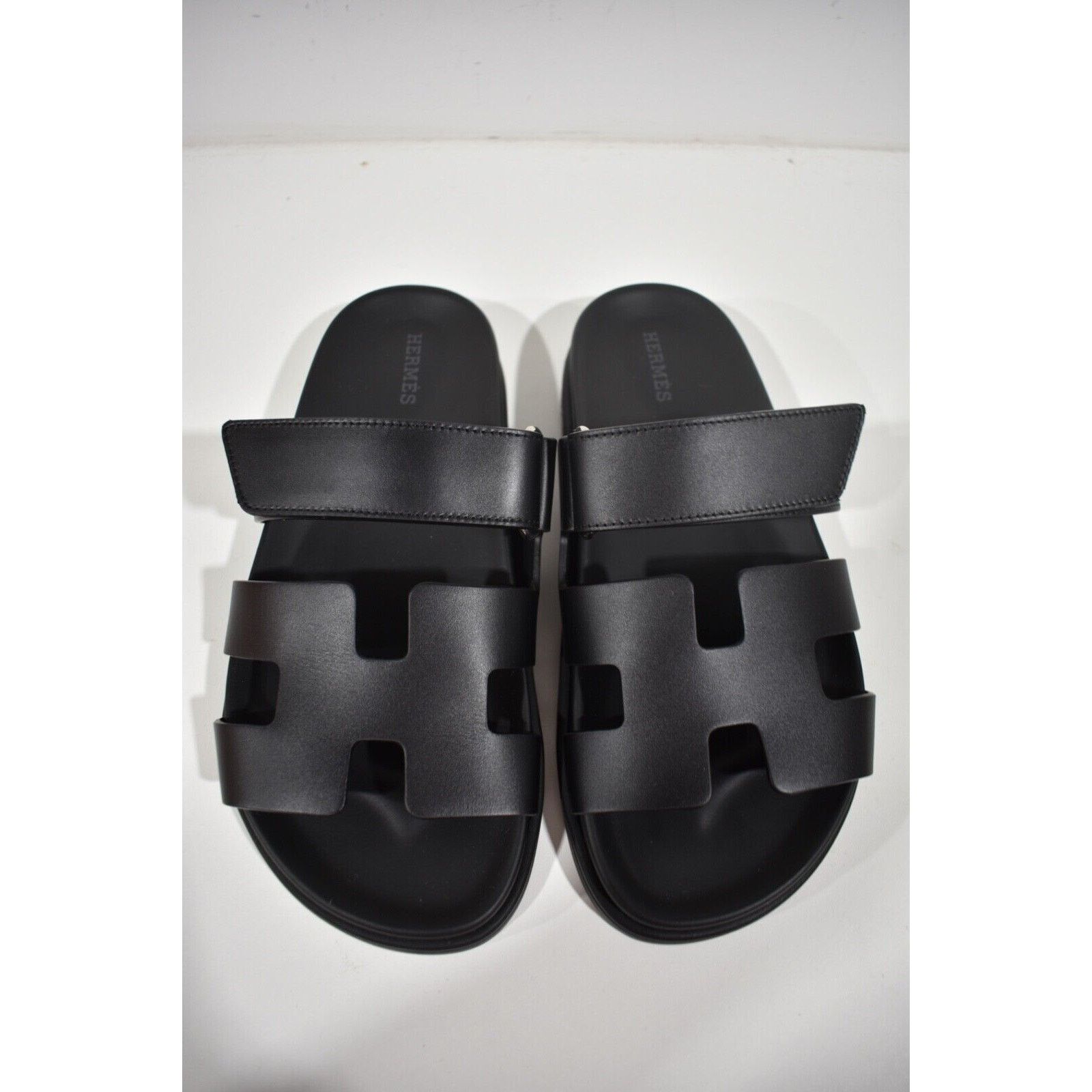 Hermes Hermes Chypre Sandal Black Calfskin Leather H Logo Strap Size US 12 / IT 42 - 7 Thumbnail