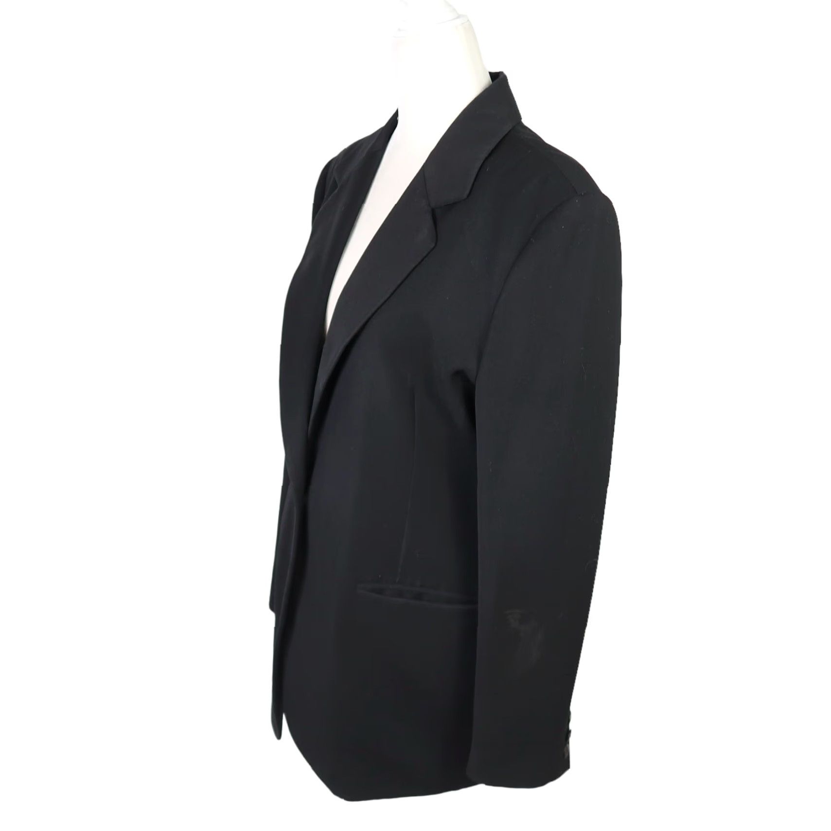Vintage VINTAGE Votre Nom Blazer Jacket Black Microfiber Button Closure 90s Small-Medium Women Short/Mid-Length 30" Fall Spring Mens/Womens* Size S / US 4 / IT 40 - 3 Thumbnail