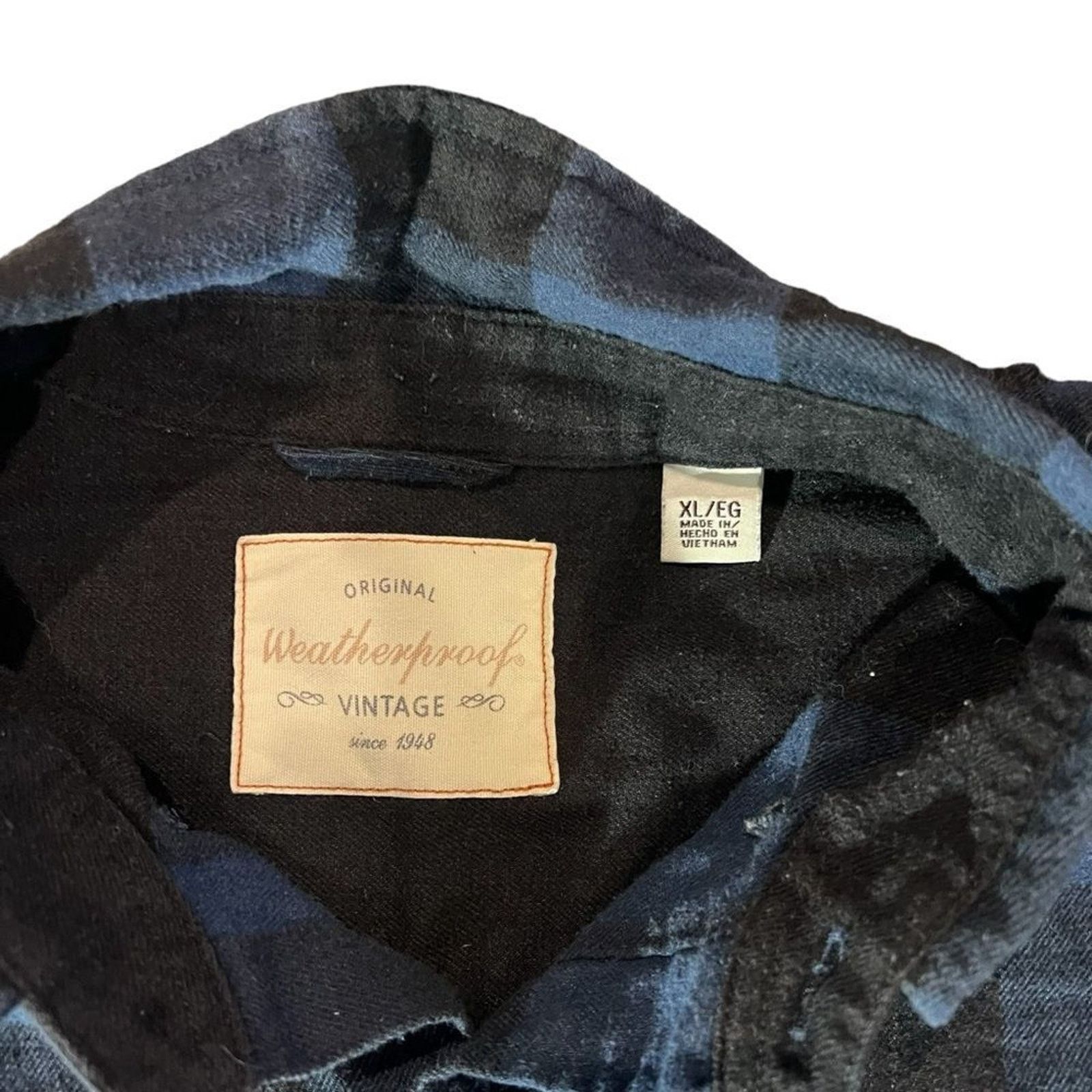 Weatherproof Weatherproof Vintage Shirt Mens XL Blue Black Plaid Flannel Size US XL / EU 56 / 4 - 3 Thumbnail