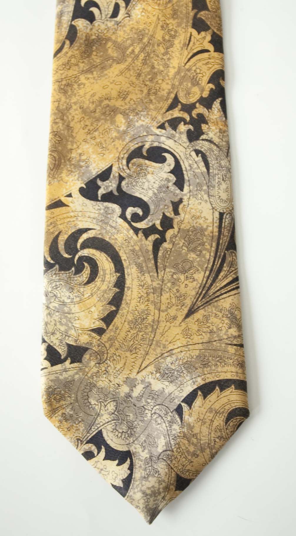 Hugo Boss × Vintage Hugo Boss Tie 100% Silk Made in Italy Gold Baroque Vintage Size ONE SIZE - 4 Thumbnail