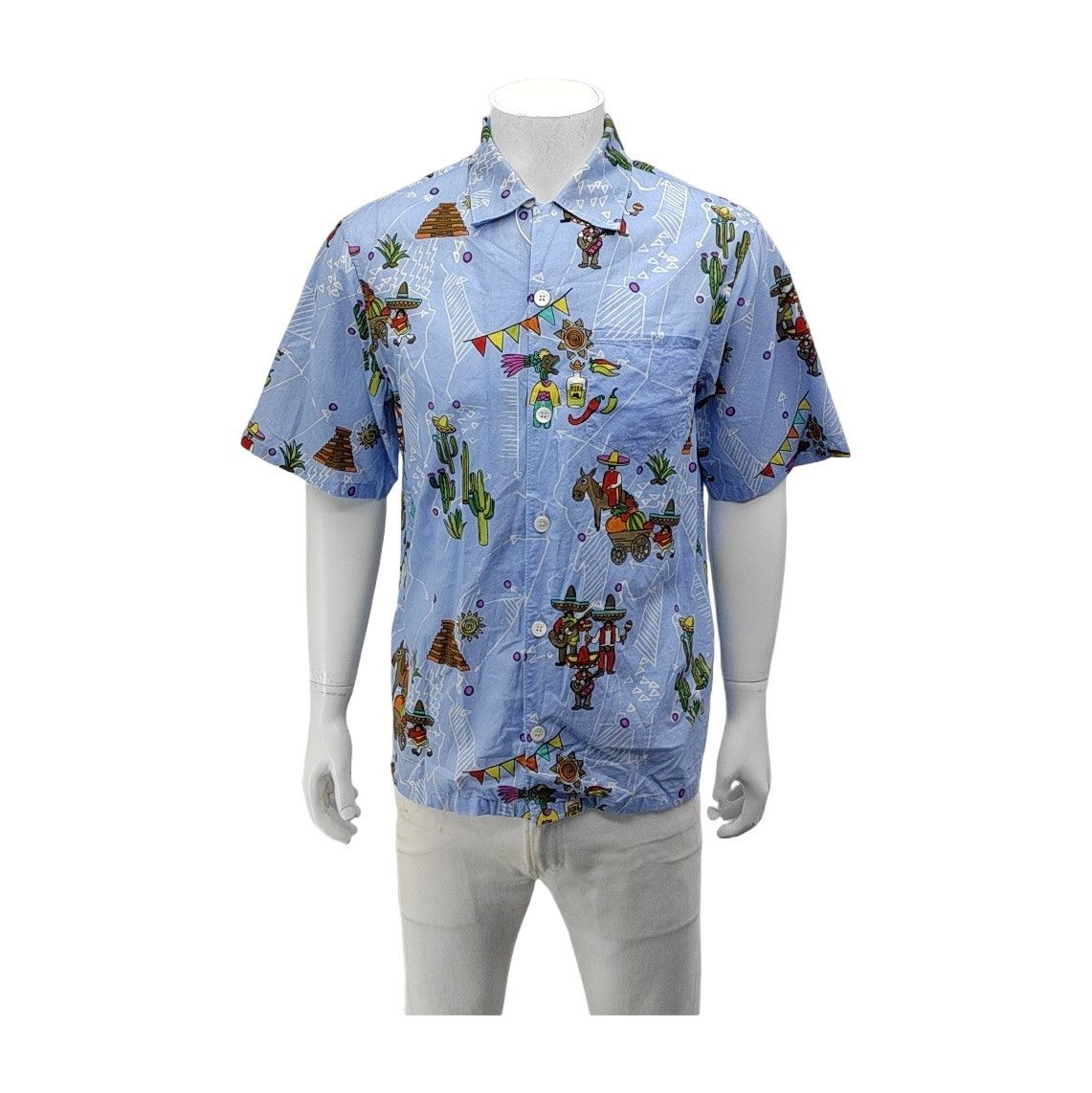 Prada Prada Mexican Novelty Print Short Sleeve Shirt L Size US L / EU 52-54 / 3 - 1 Thumbnail