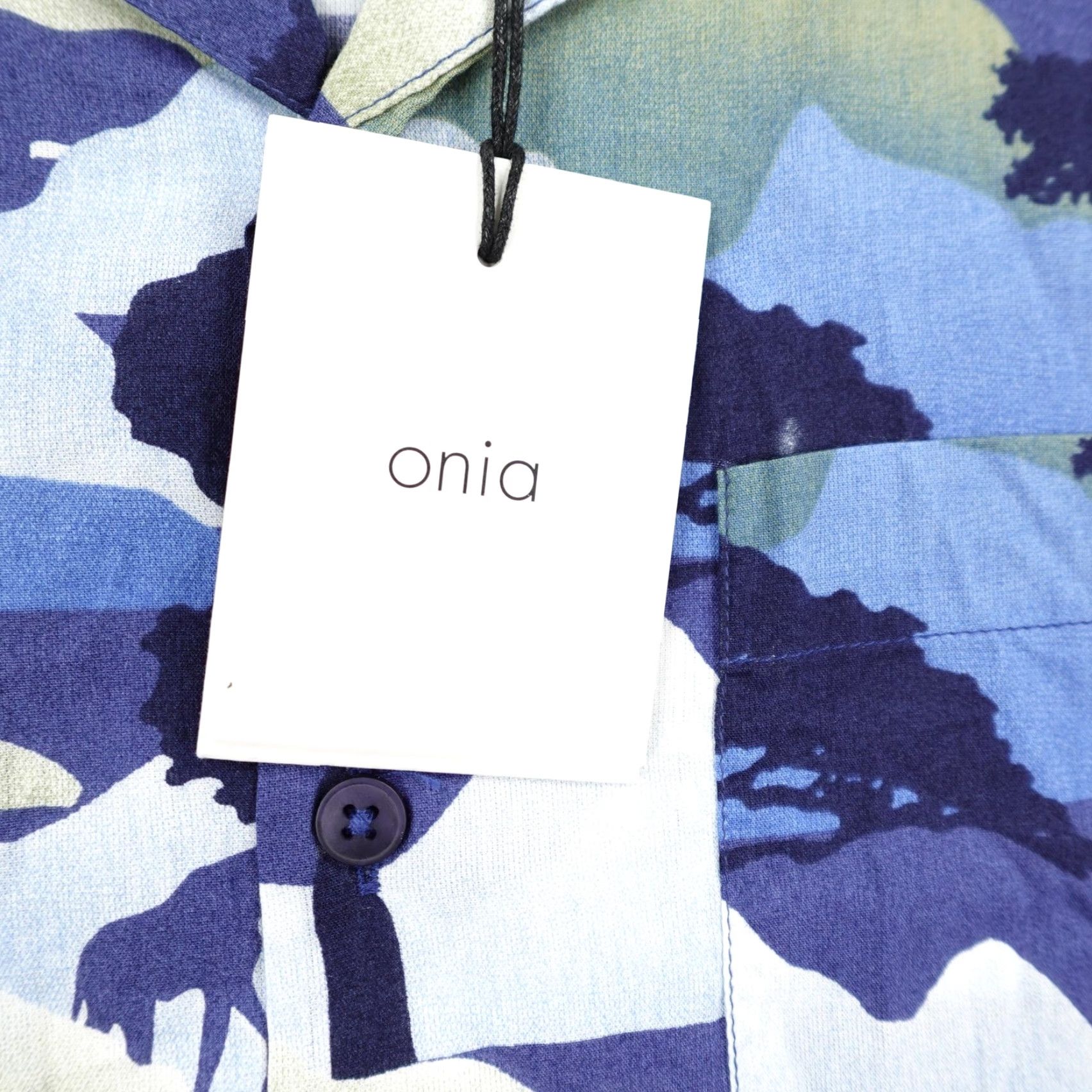 Onia VINTAGE Onia Shirt Blue White Safari Camo Button-Up Short Sleeve S Mens Outdoor Beach Size US S / EU 44-46 / 1 - 3 Thumbnail