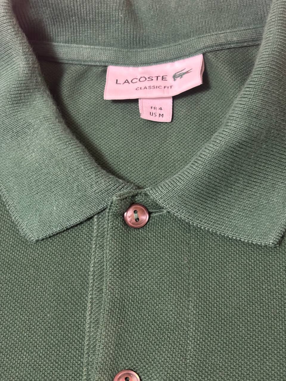Lacoste Lacoste Classic Fit Long Sleeve Polo – Green – Size M Size US M / EU 48-50 / 2 - 7 Thumbnail