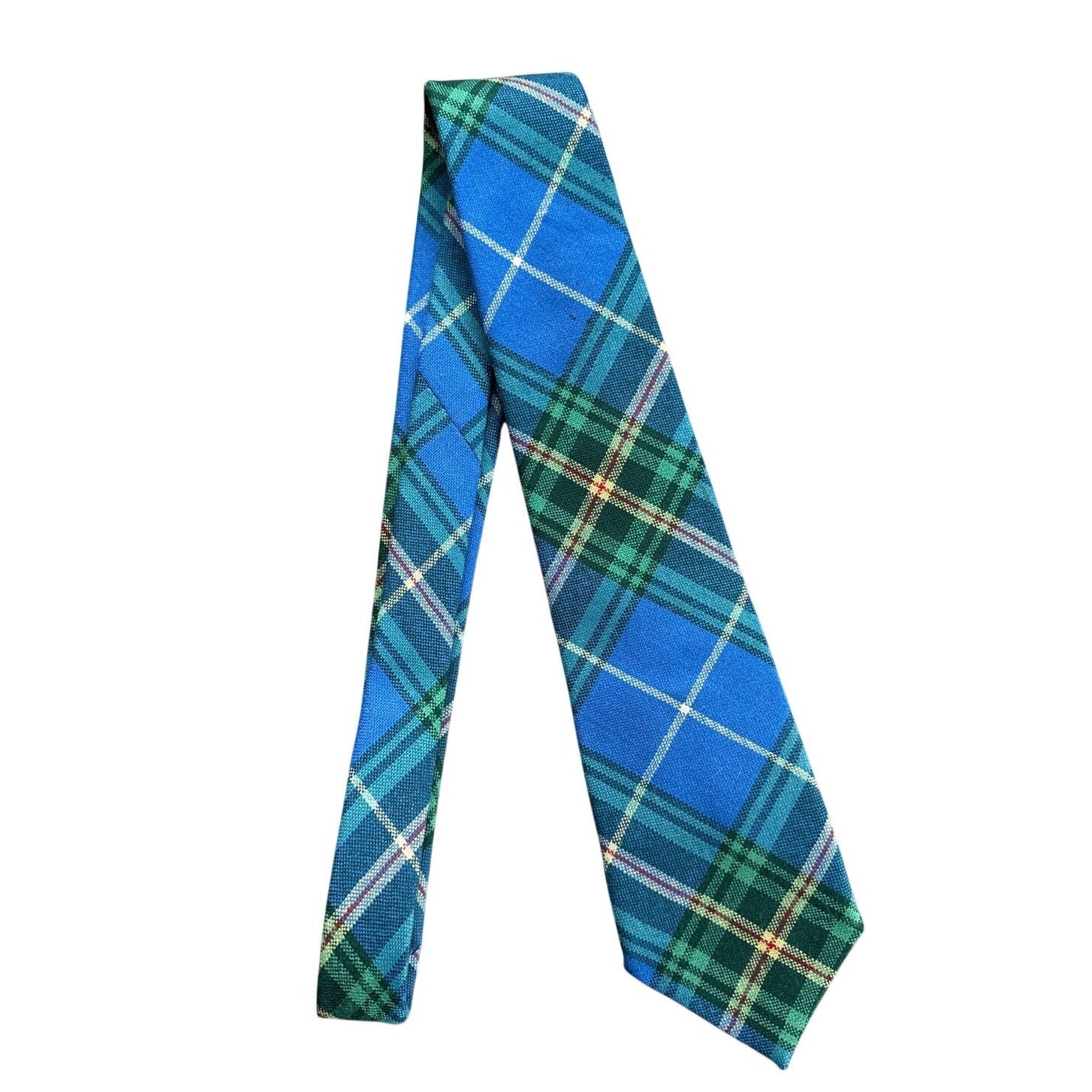 Other Ingles Buchan Blue & Green Tartan Plaid Wool Tie Size ONE SIZE - 1 Thumbnail