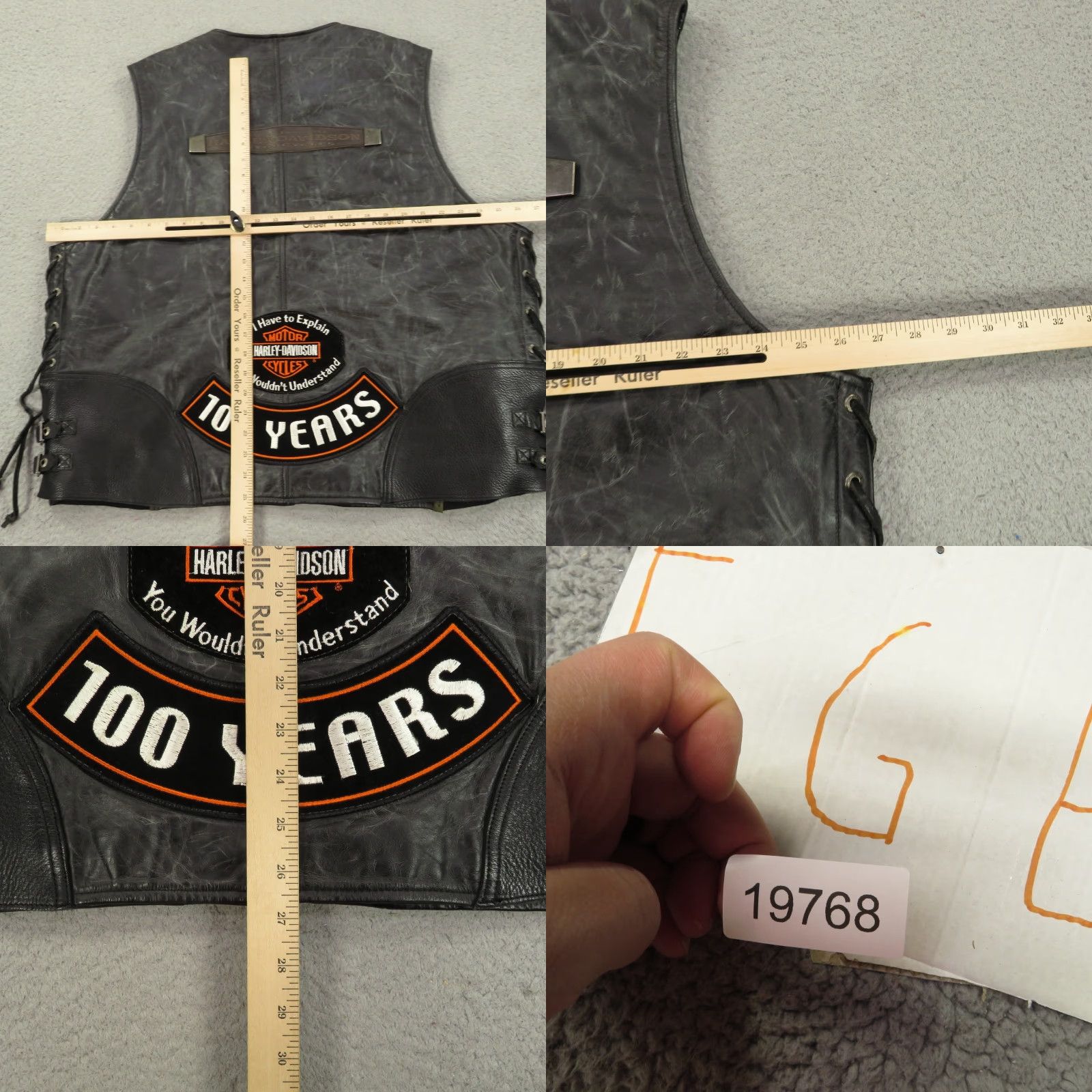 Harley Davidson Harley-Davidson Leather Vest XXL Mens Black Anniversary Patches Pins Side Laces Vintage Bike Vest Size US XXL / EU 58 / 5 - 10 Thumbnail
