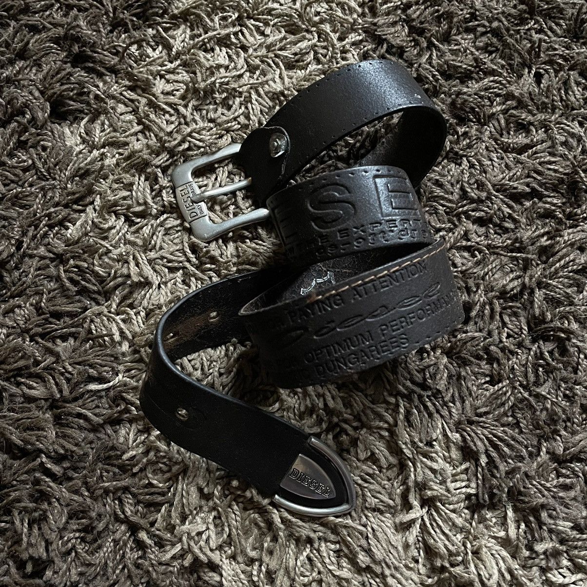 Diesel Vintage Diesel Big Logo Leather Y2K Belt Japan Style | Grailed