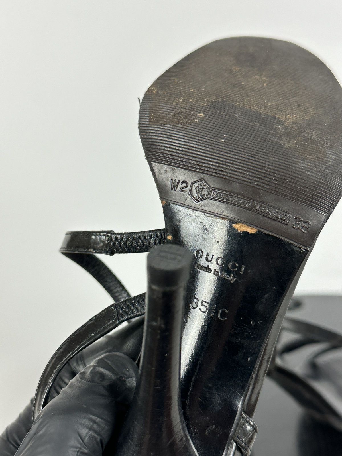 Gucci × Tom Ford × Vintage Vintage Gucci by Tom Ford Strappy Leather Heeled Sandals Size US 5.5 / IT 35.5 - 20 Thumbnail
