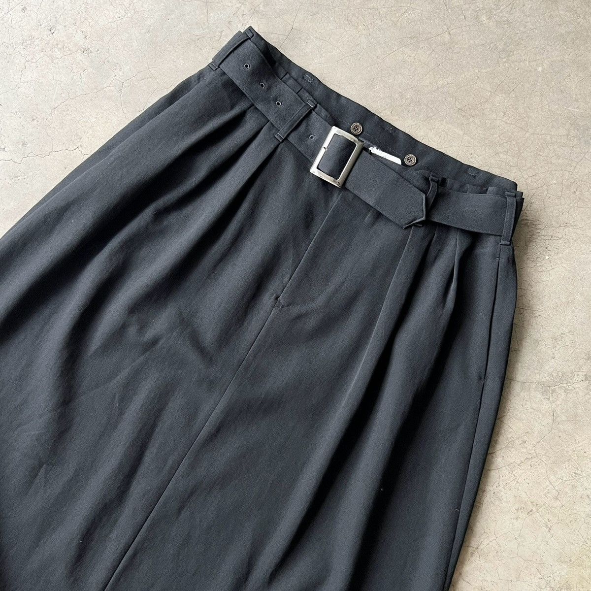 Yohji Yamamoto Y’s - Yohji Yamamoto - Belted Wool Maxi Skirt Size 28" / US 6 / IT 42 - 2 Thumbnail