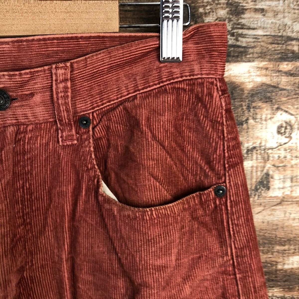 Levi's DL Levis 557 Red Corduroy vintage Pants #C101 Size US 27 - 8 Thumbnail